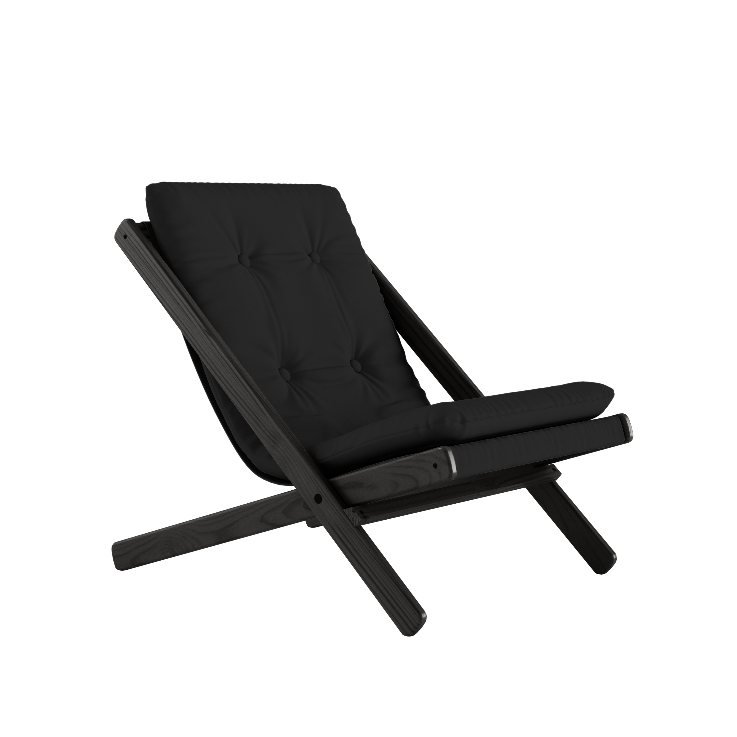 BOOGIE BLACK LACQUERED BEECH W. BOOGIE MATTRESS DARK GREY