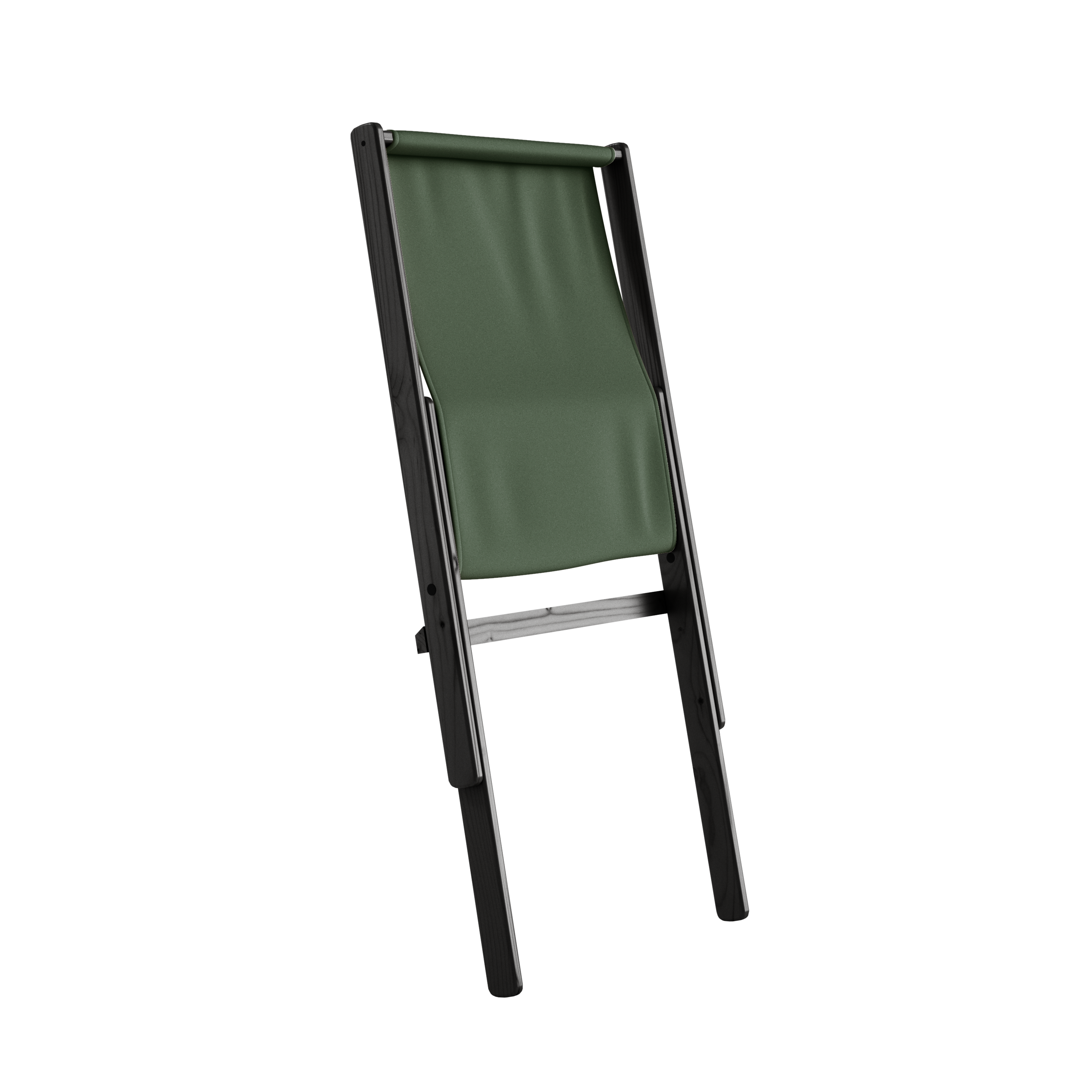 BOOGIE NOIR LAQUÉ HÊTRE AVEC MATELAS BOOGIE VERT OLIVE