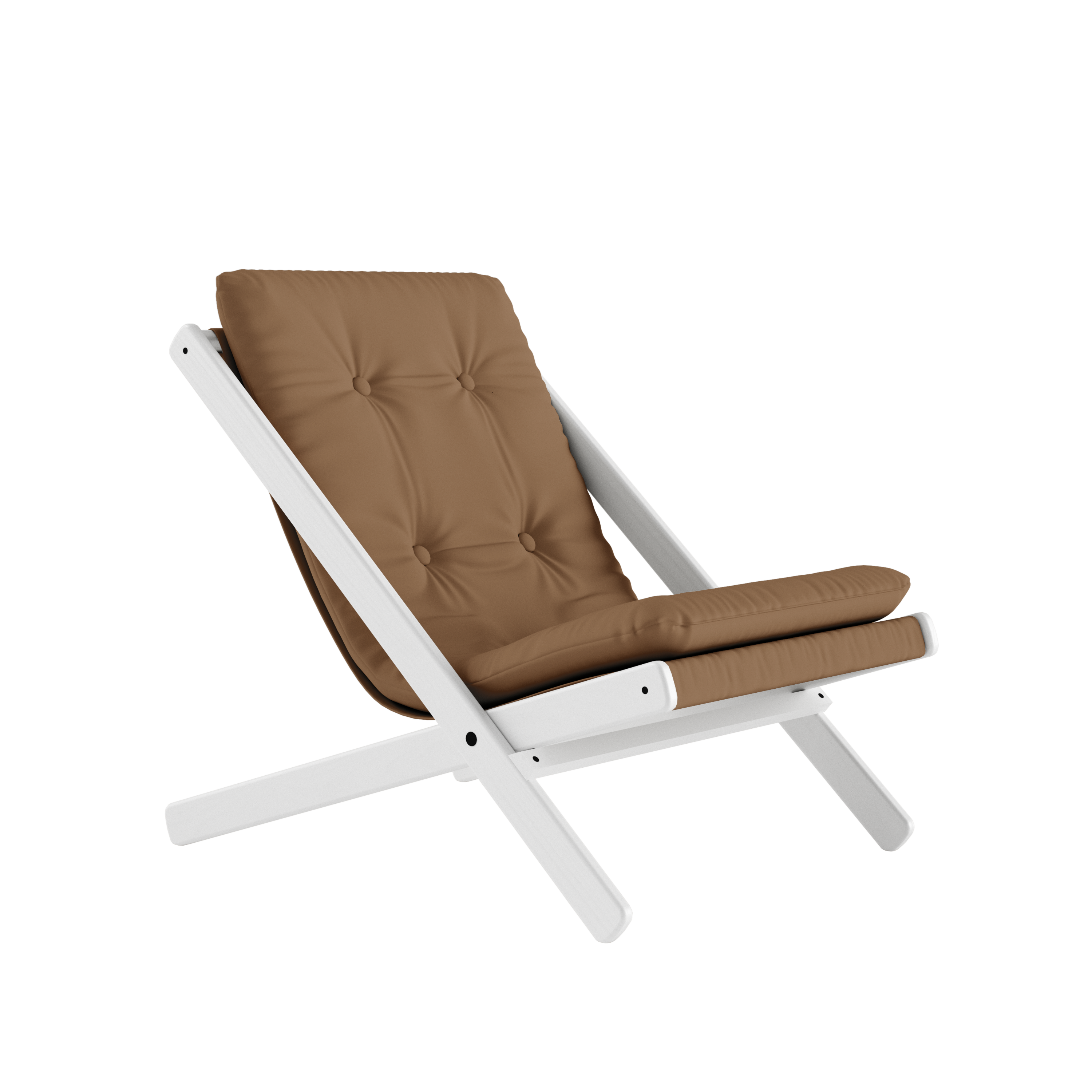 BOOGIE WHITE LACQUERED BEECH W. BOOGIE MATTRESS MOCCA