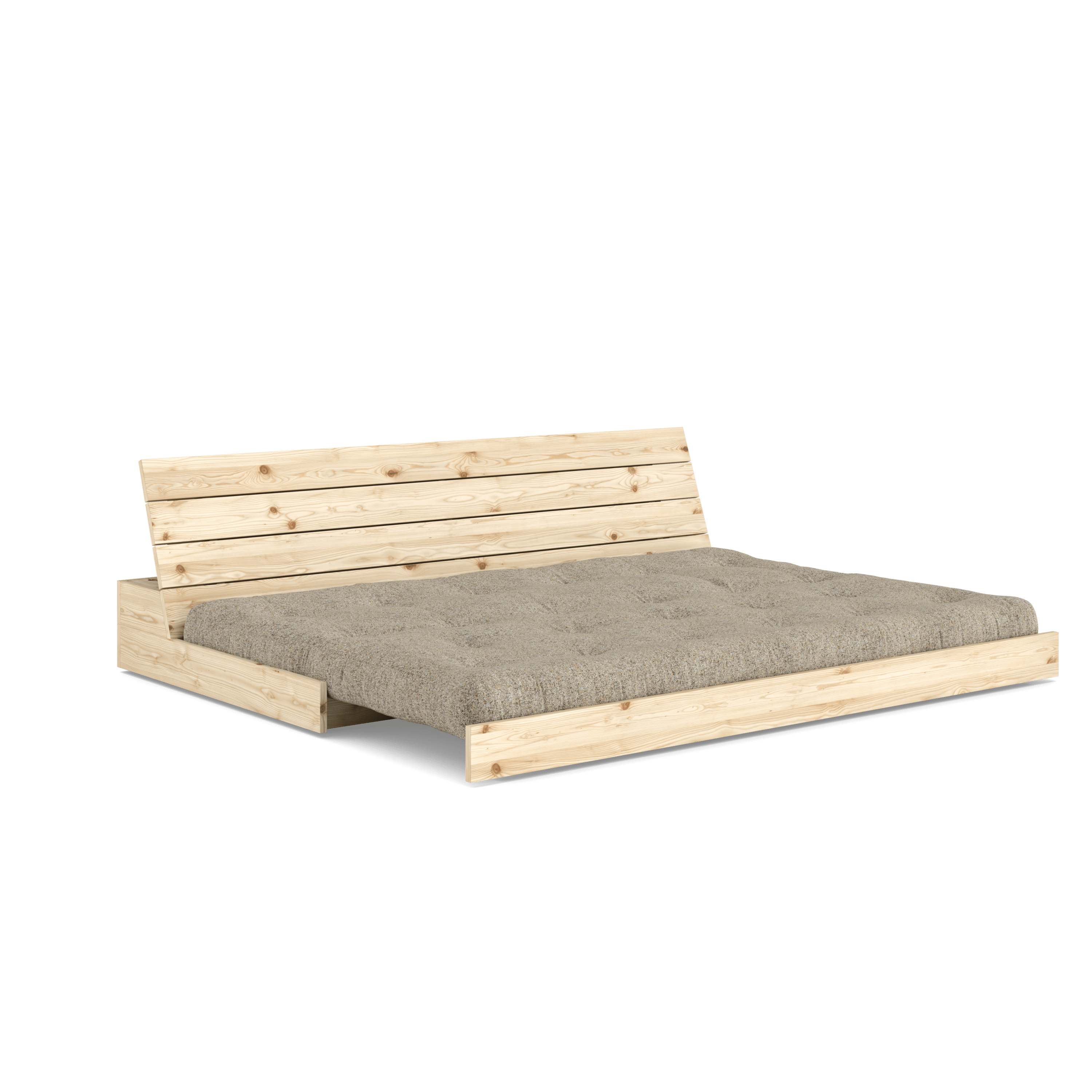 BASE CLEAR LACQUERED W. 5-LAYER MIXED MATTRESS WARM SAND