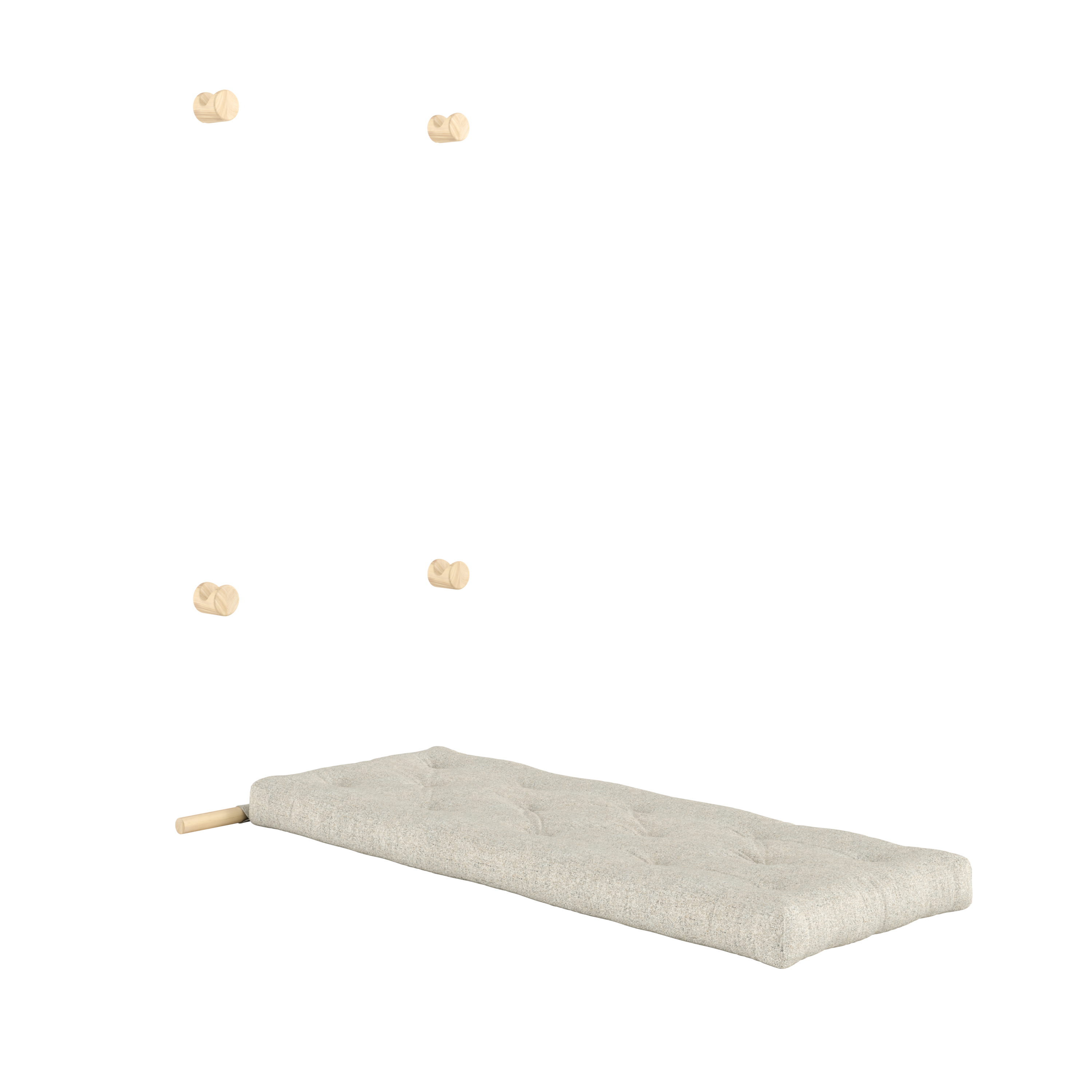 HOOKED RAW 75 X 200 W. BRAVO MATTRESS SOFT CHALK