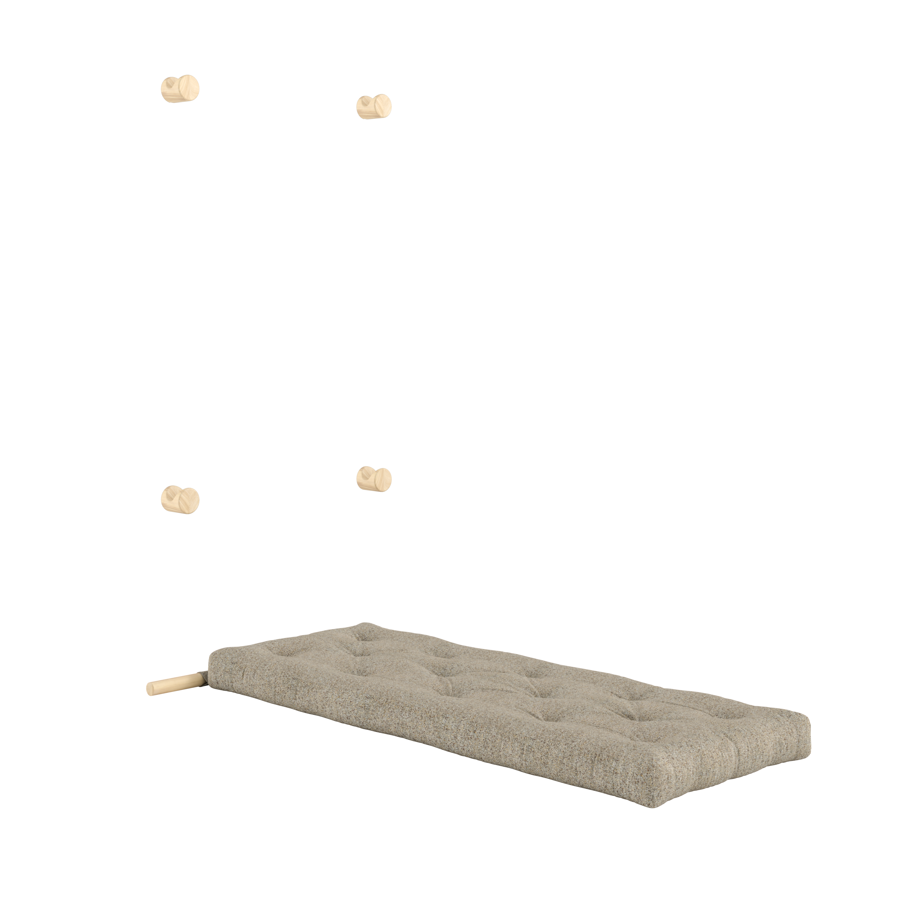 HOOKED RAW 75 X 200 W. BRAVO MATTRESS WARM SAND