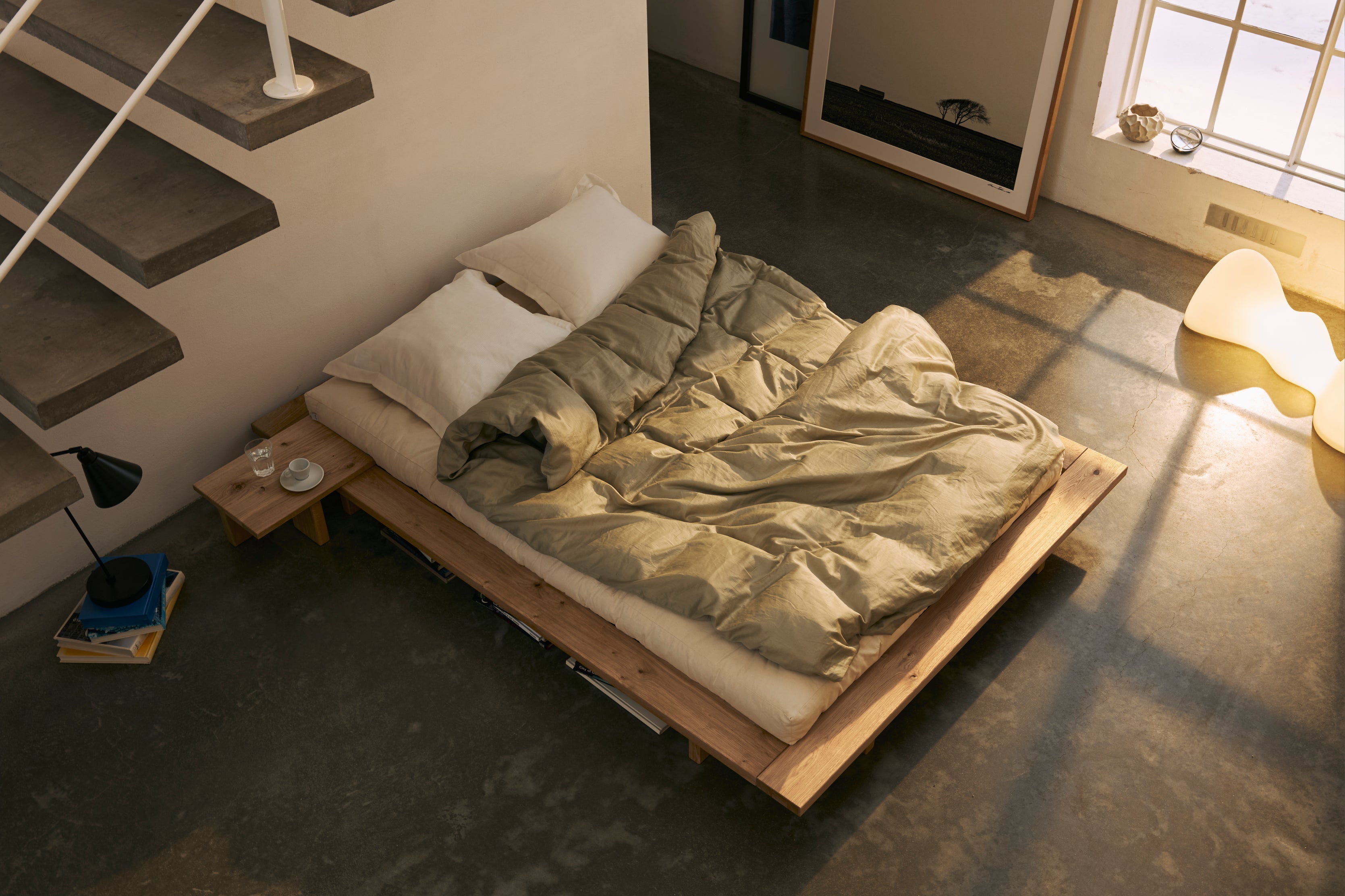 JAPAN BED OAK 160 X 200