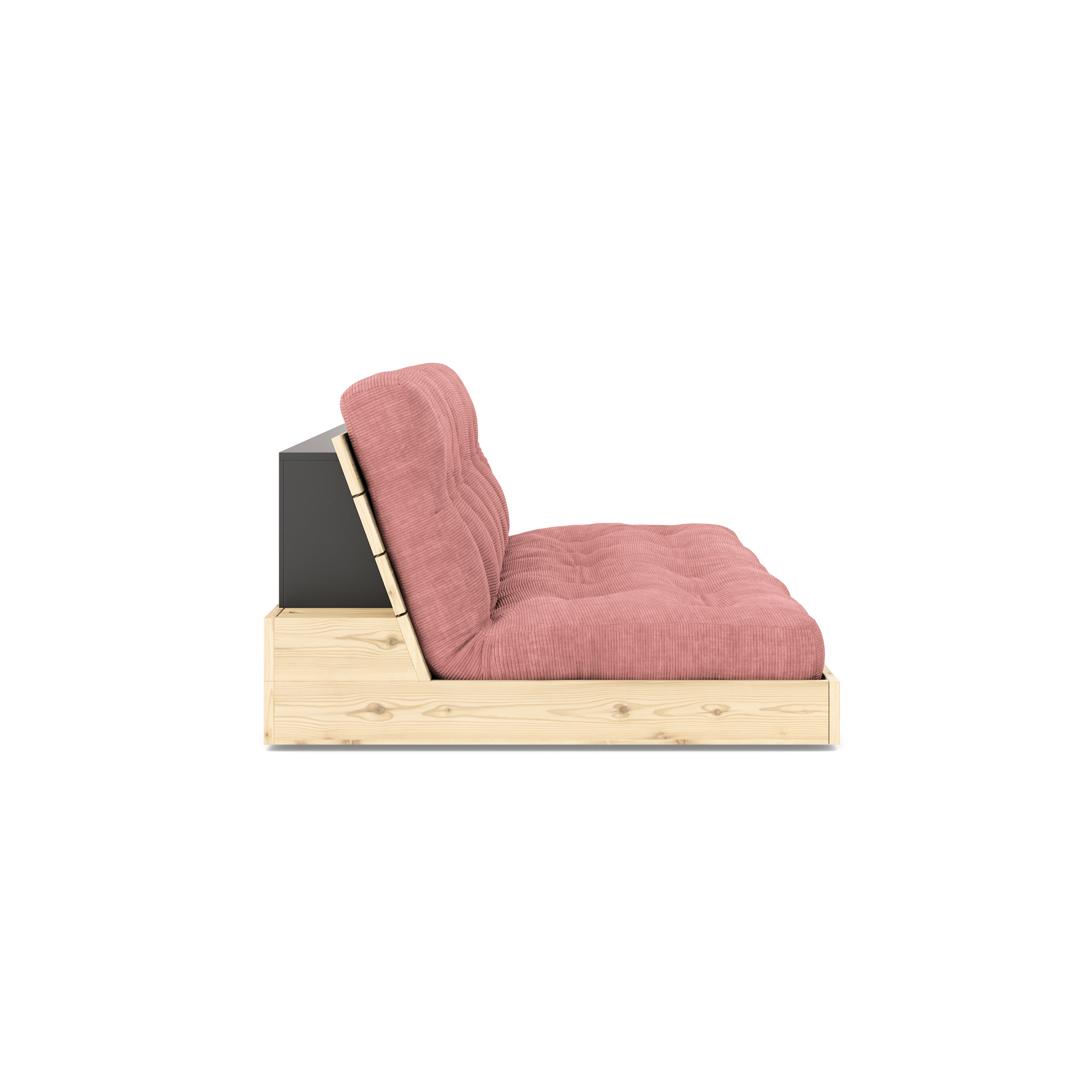 BASE CLAIRE VERNISÉE AVEC MATELAS MIXTE 5 COUCHES MAT SORBET ROSE