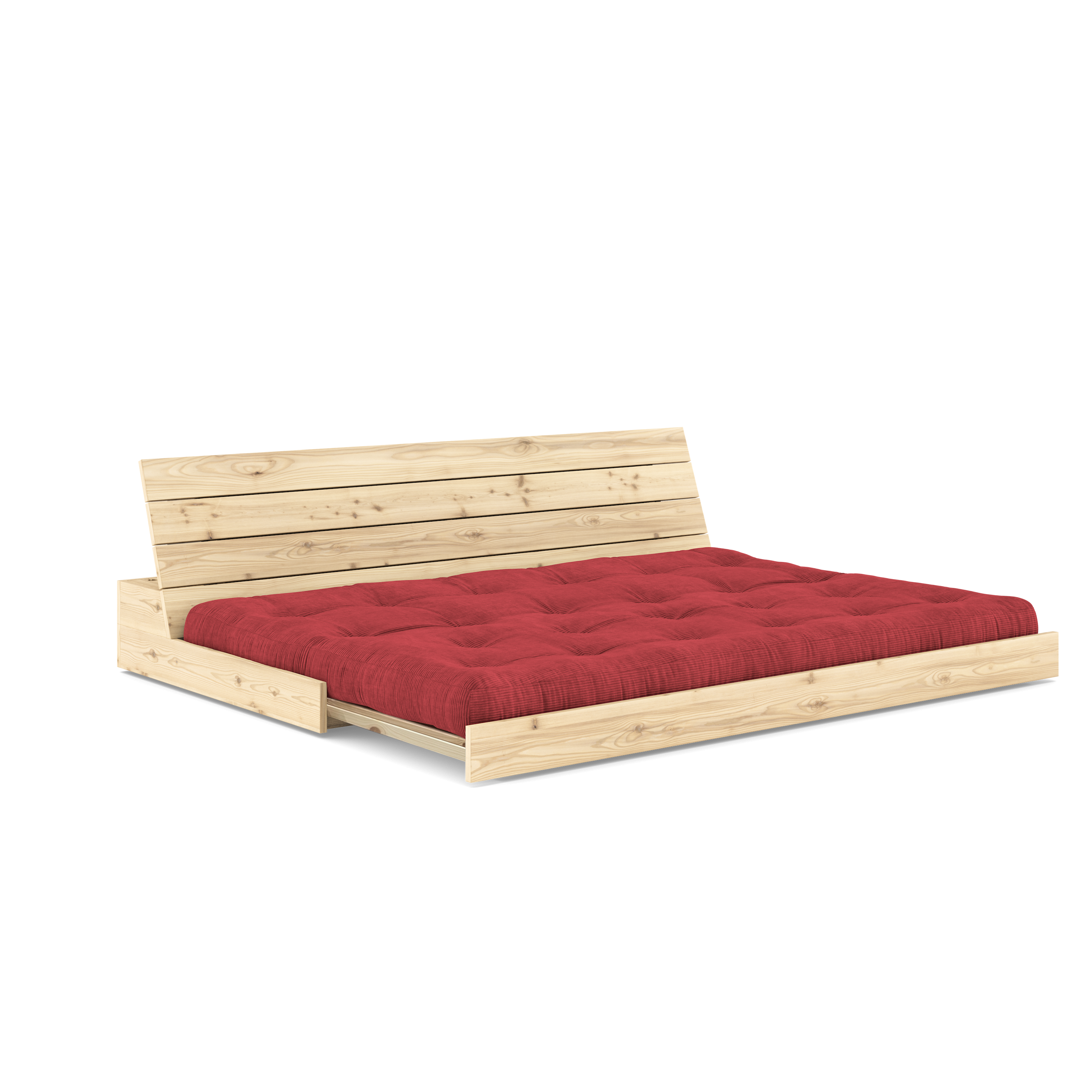 BASE CLEAR VERNISSEE AVEC MATELAS MIXTE 5 COUCHES RUBY RED