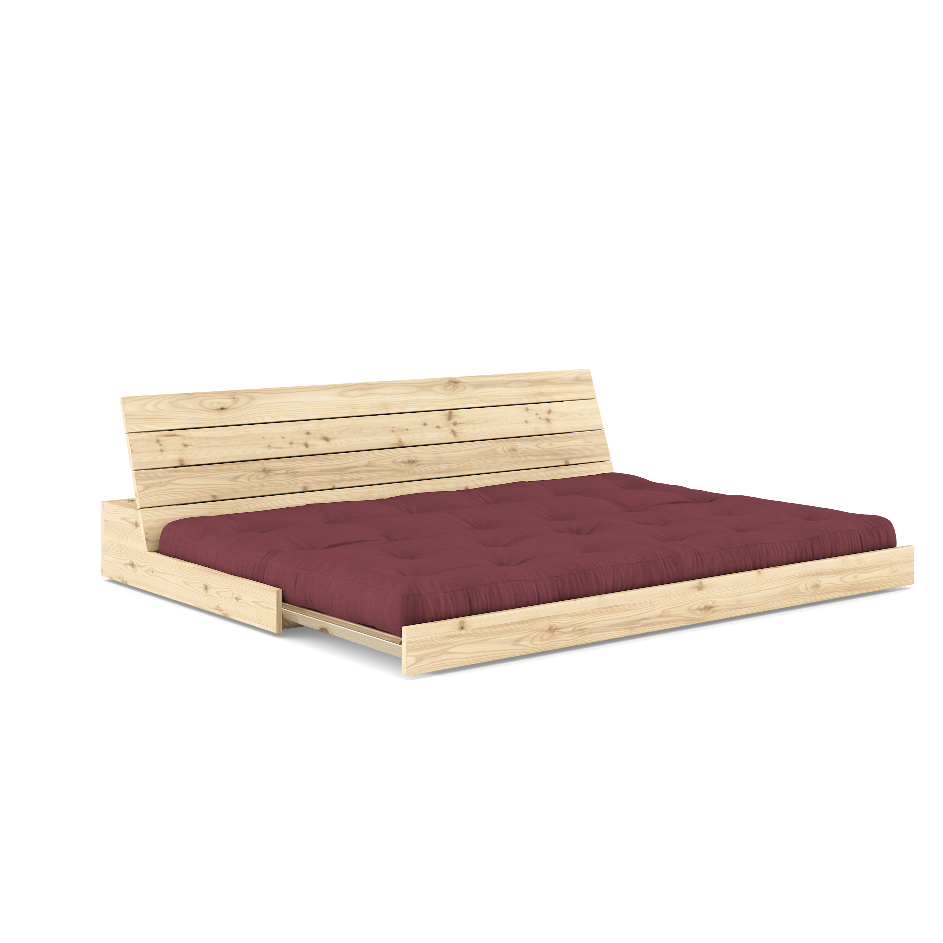 BASE TRANSPARENTE VERNIE AVEC MATELAS MIXTE 5 COUCHES MAT BORDEAUX
