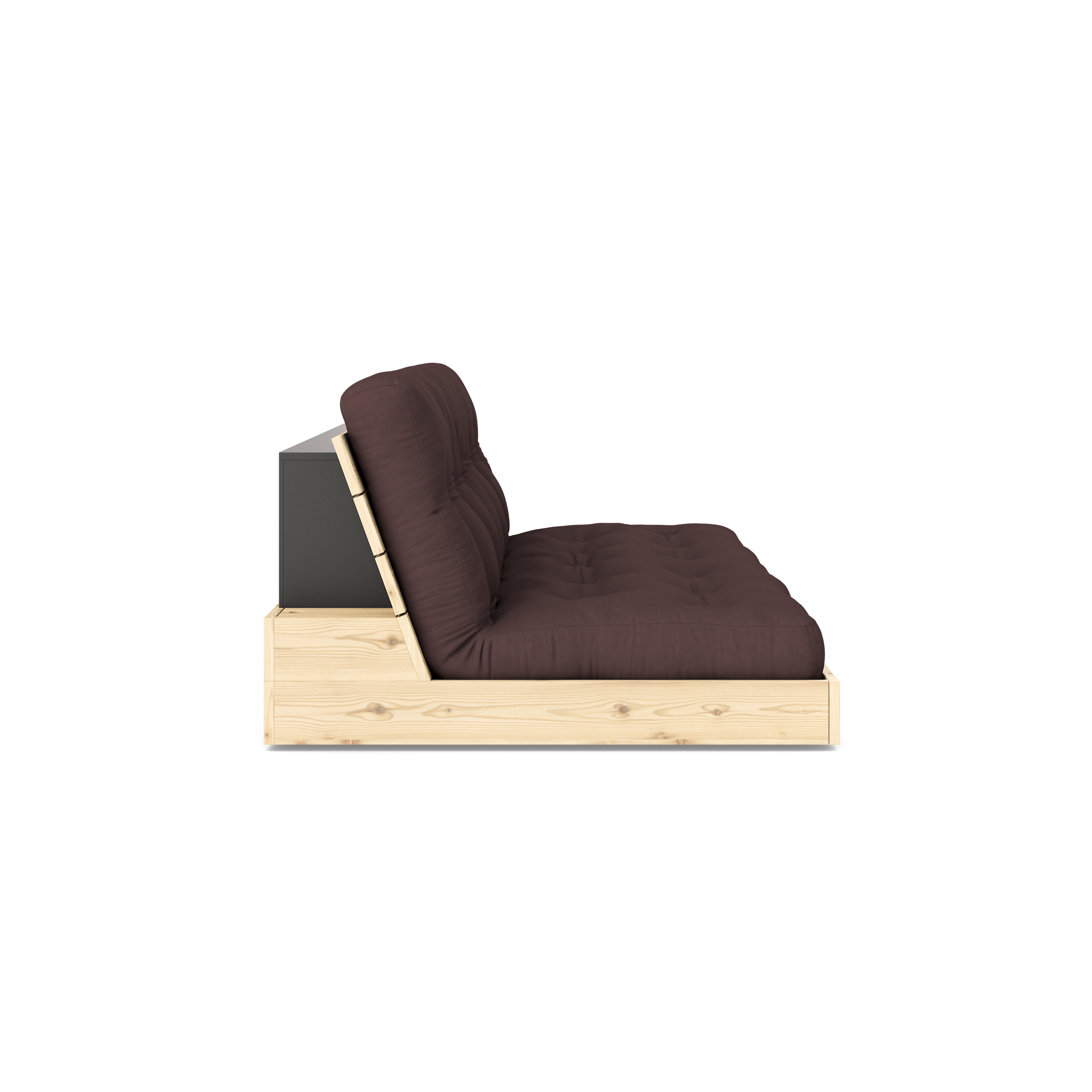 BASE CLAIRE VERNIE AVEC MATELAS MIXTE 5 COUCHES MAT BRUN