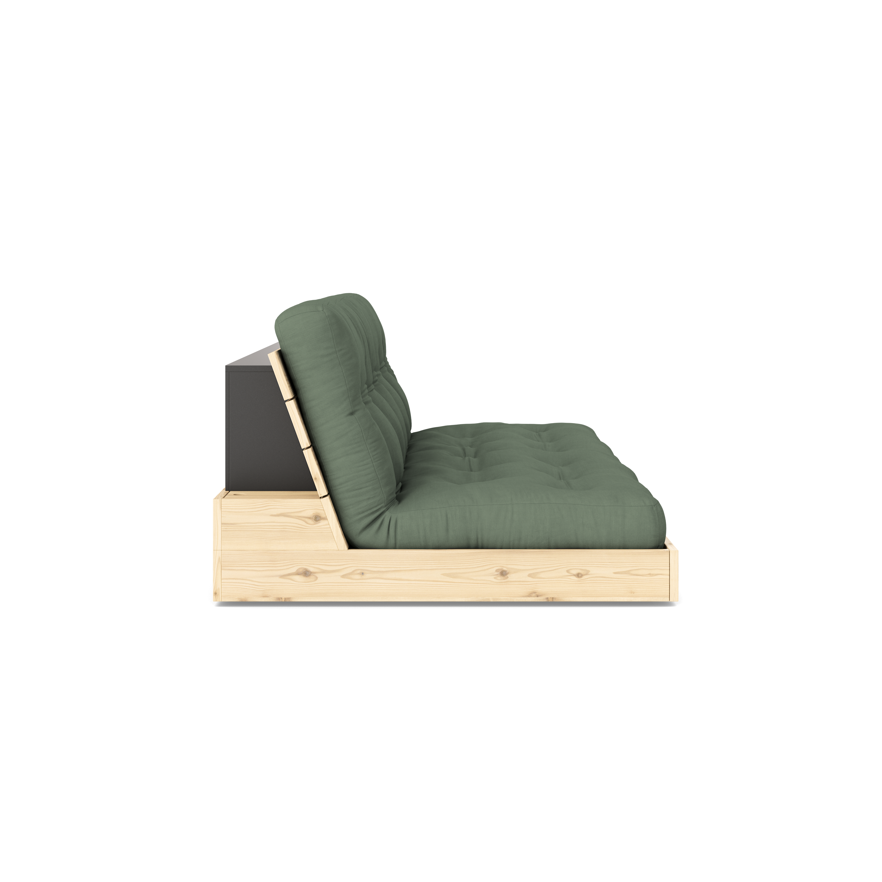 BASE TRANSPARENTE VERNIE AVEC MATELAS MIXTE 5 COUCHES MAT OLIVE VERT