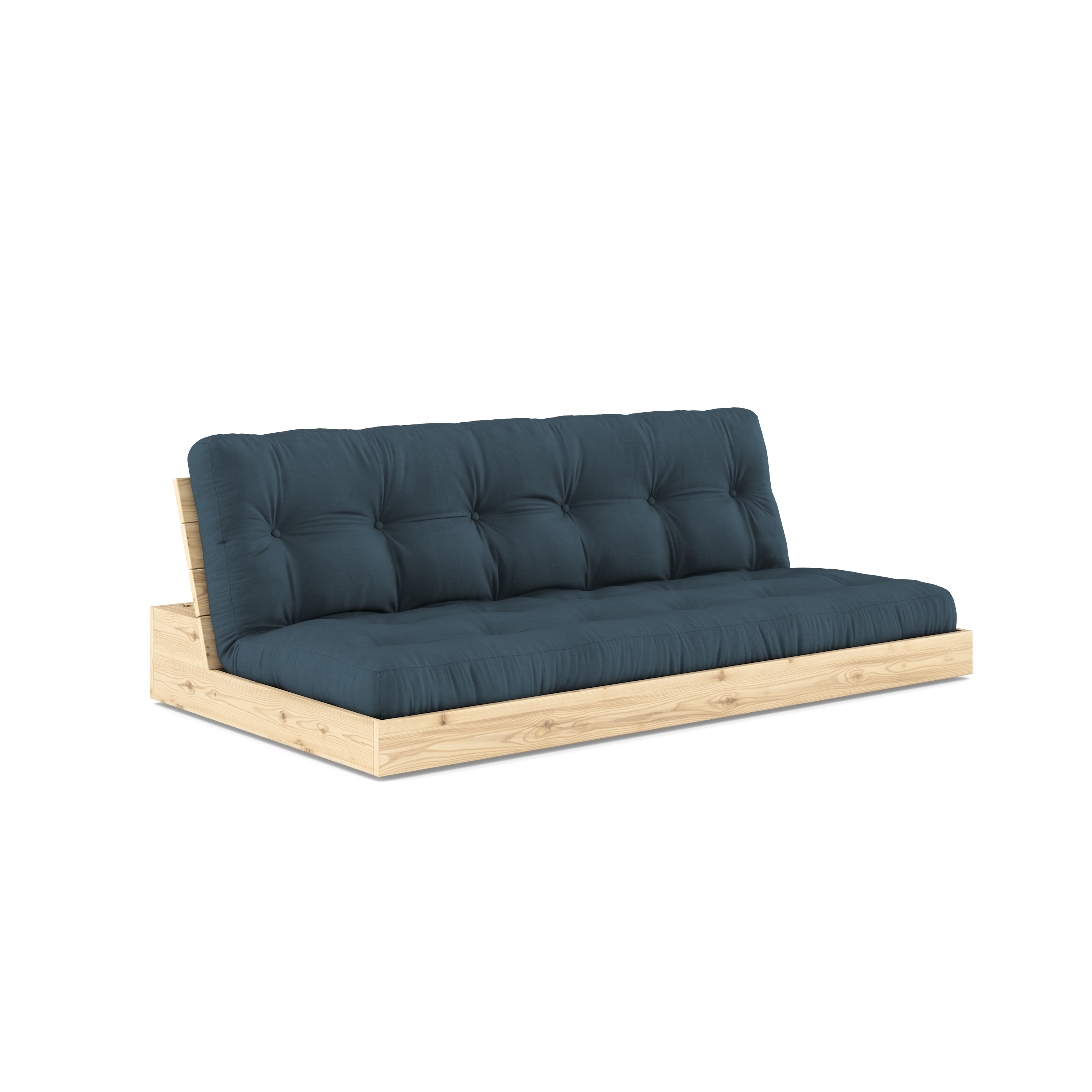 BASE CLEAR LACQUERED W. 5-LAYER MIXED MATTRESS PETROL BLUE