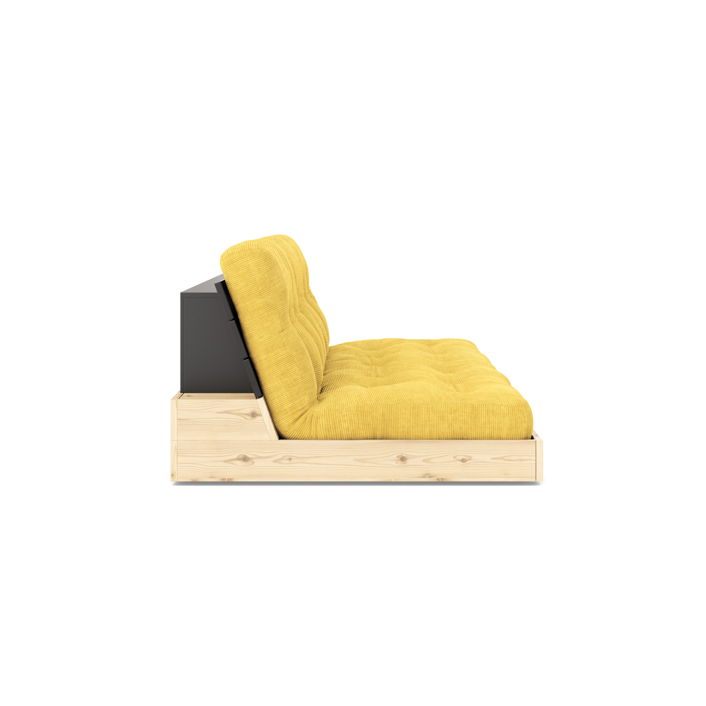 BASE BLACK NIGHT LACQUERED W. 5-LAYER MIXED MATTRESS HONEY