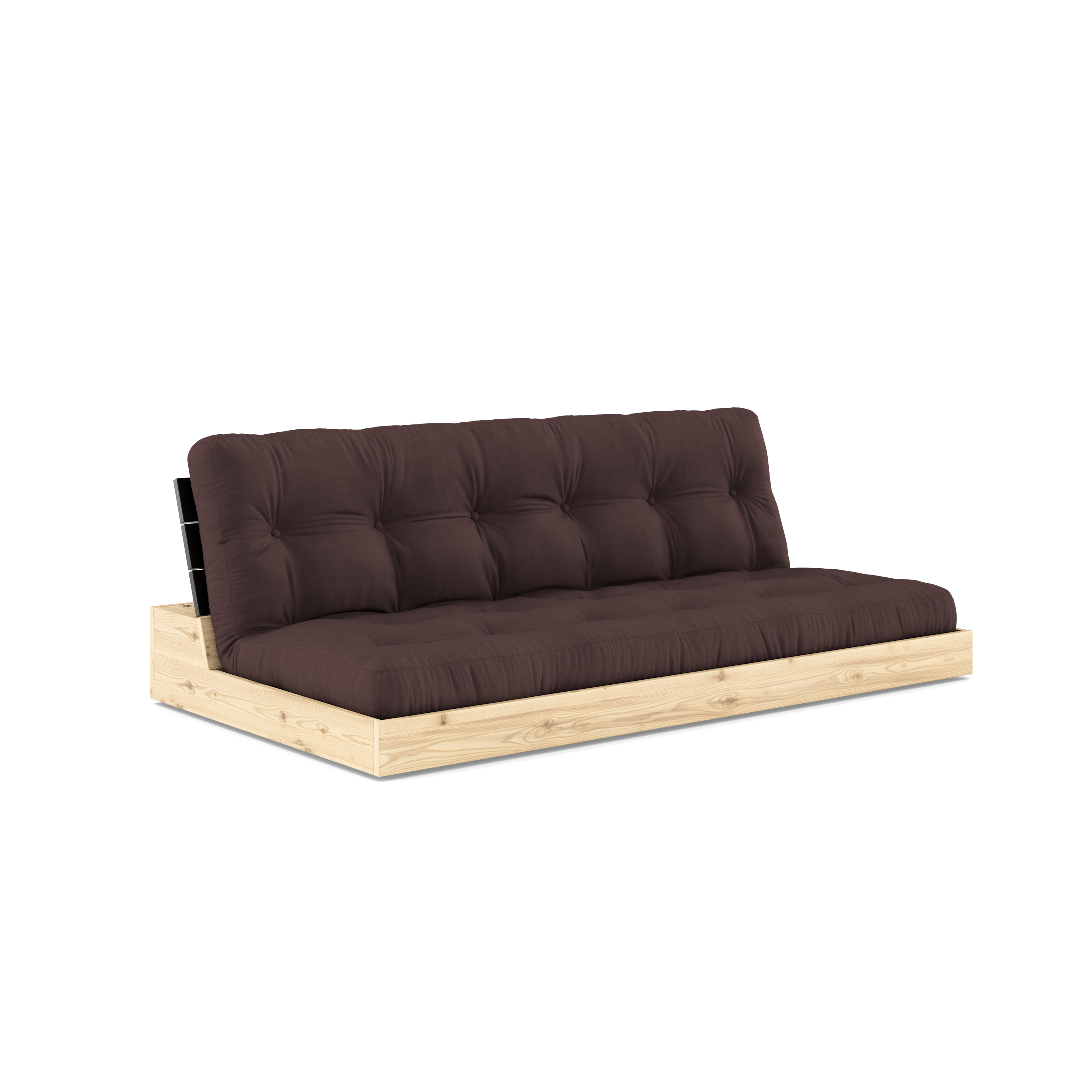 BASE BLACK NIGHT LACQUERED W. 5-LAYER MIXED MATTRESS BROWN