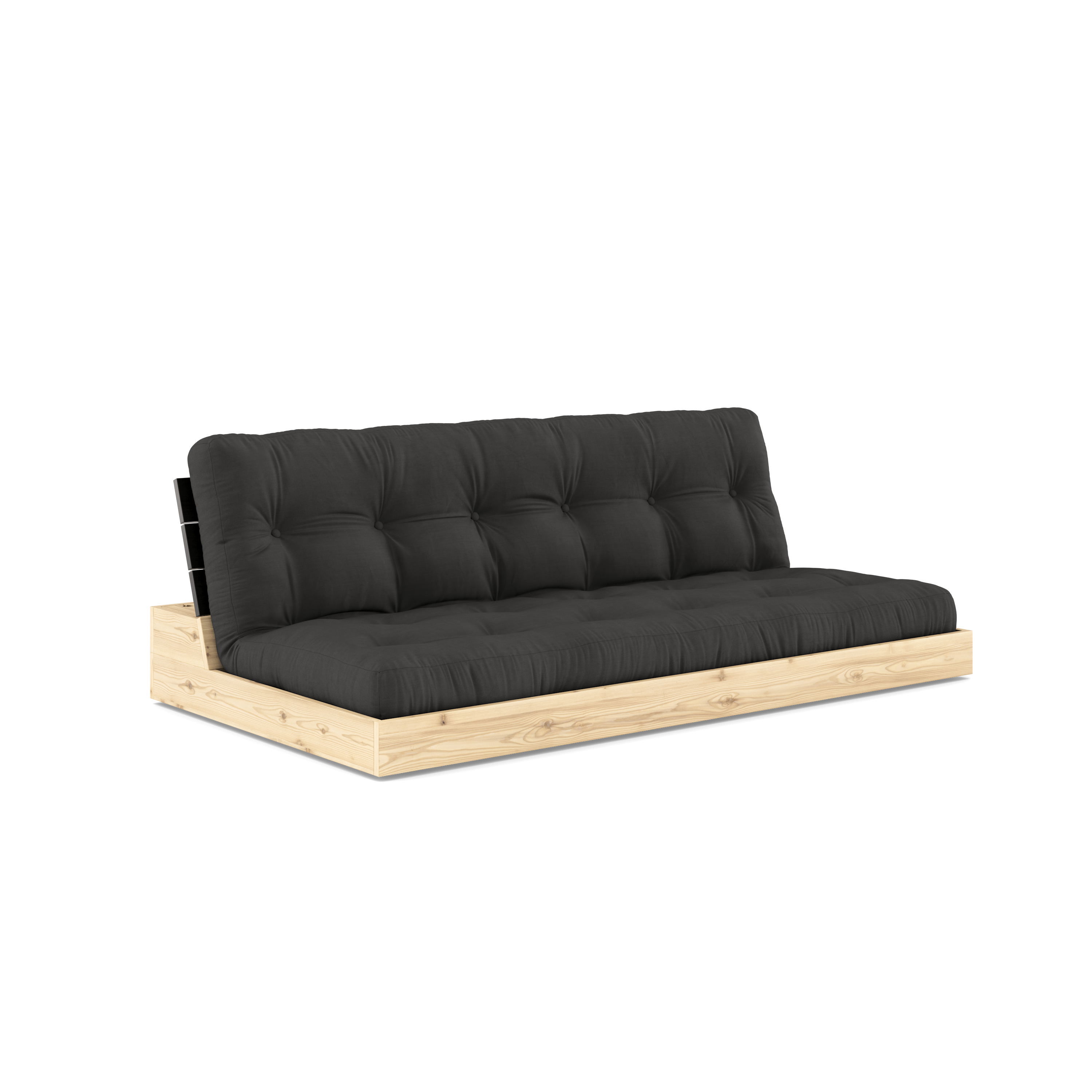 BASE NOIRE NUIT LAQUÉE AVEC MATELAS MIXTE 5 COUCHES MAT FONCÉ GRIS