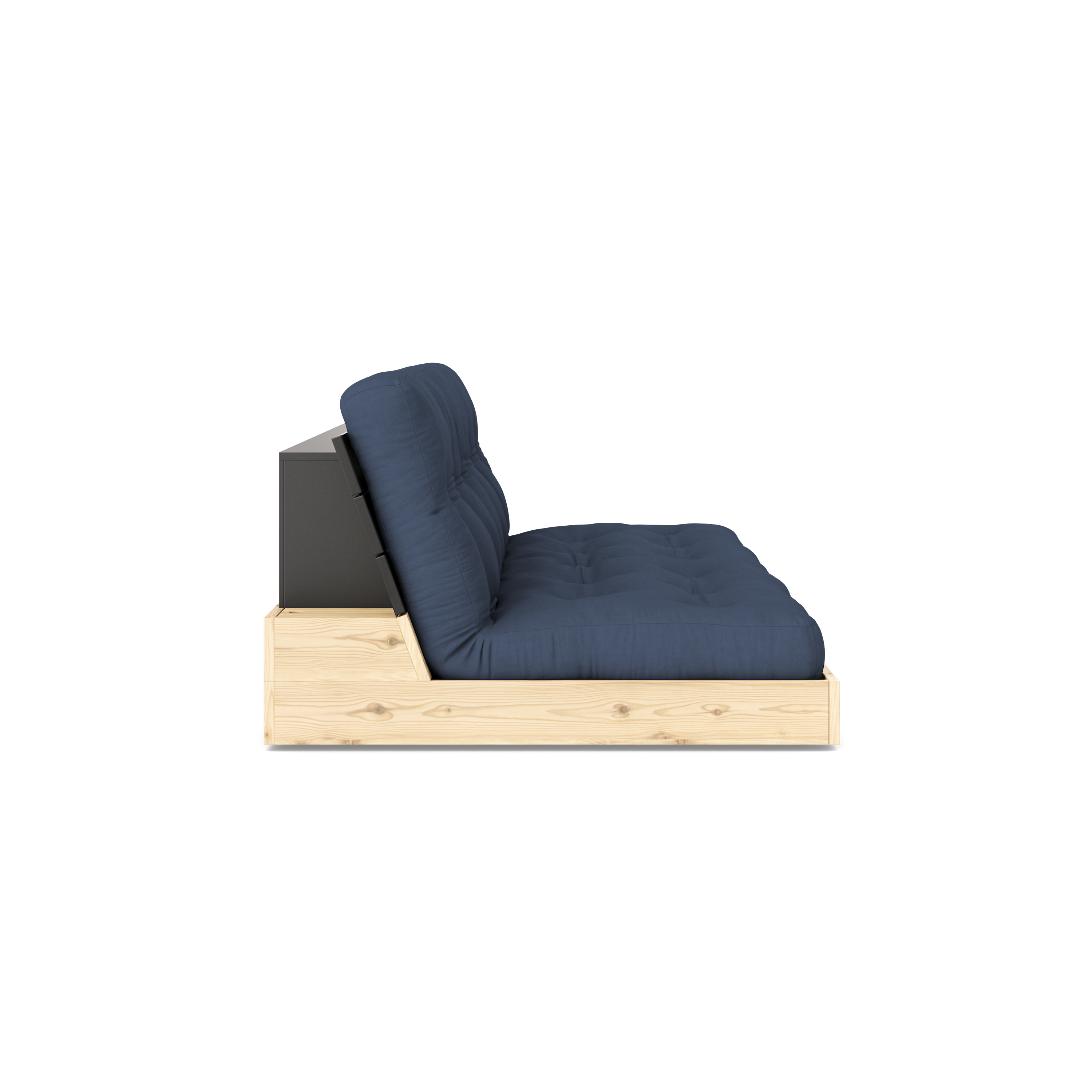BASE BLACK NIGHT LACQUERED W. 5-LAYER MIXED MATTRESS NAVY