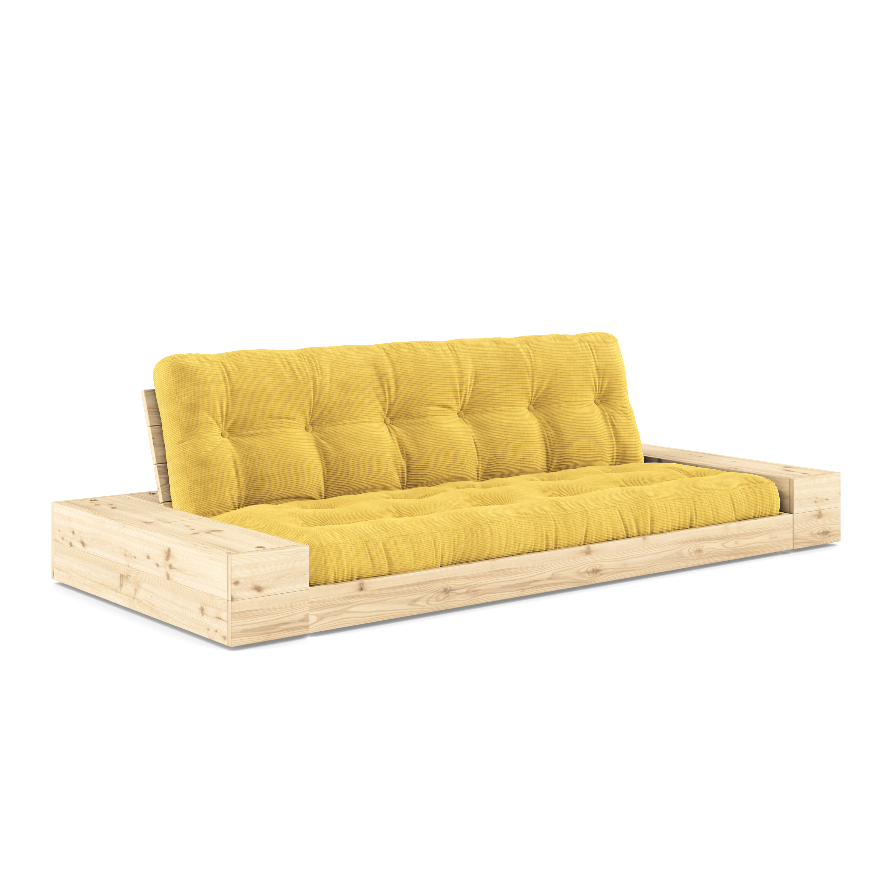 BASE CLEAR LACQUERED W. 2 SIDEBOXES CLEAR W. 5-LAYER MIXED MATTRESS HONEY