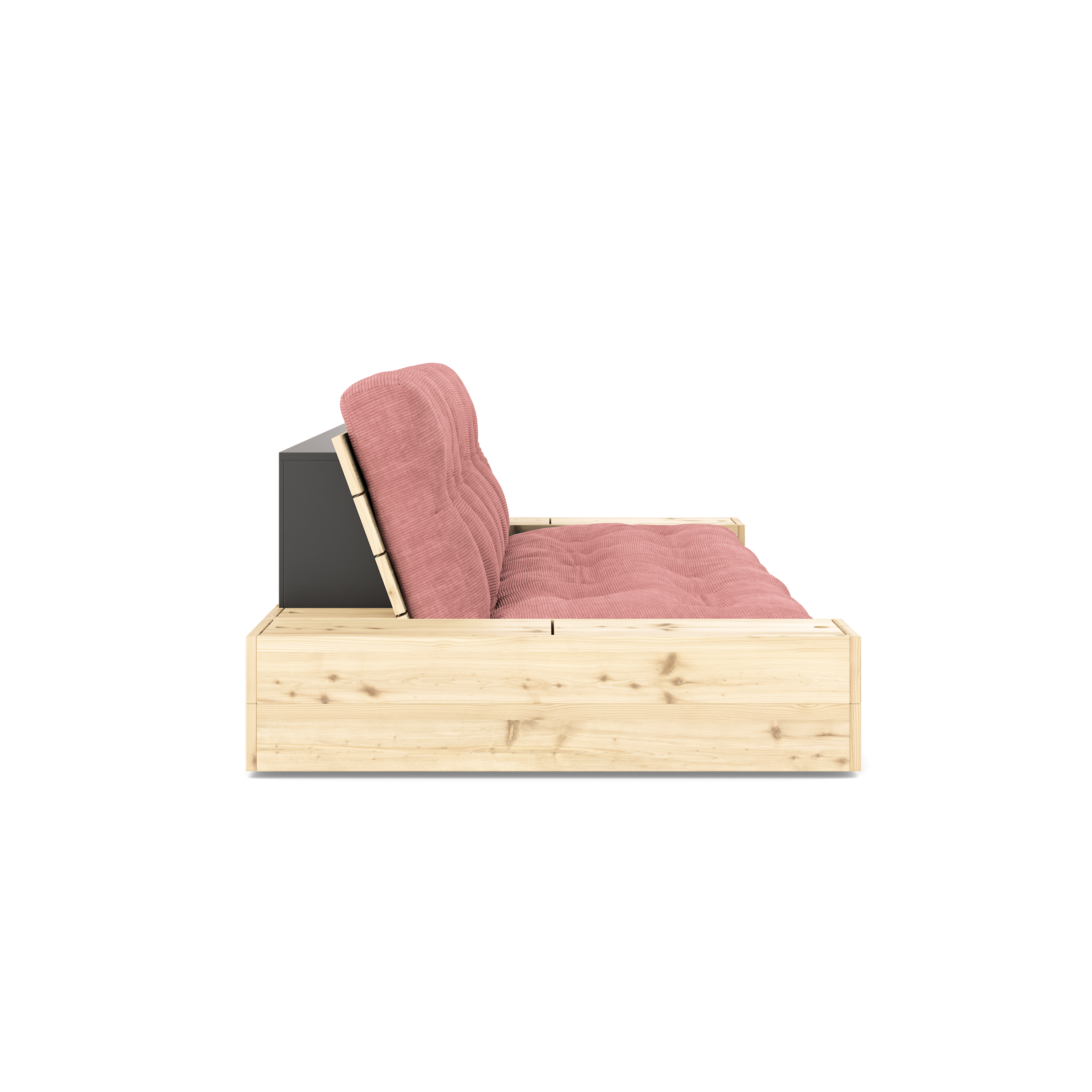 BASE CLEAR LACQUERED W. 2 SIDEBOXES CLEAR W. 5-LAYER MIXED MATTRESS SORBET PINK