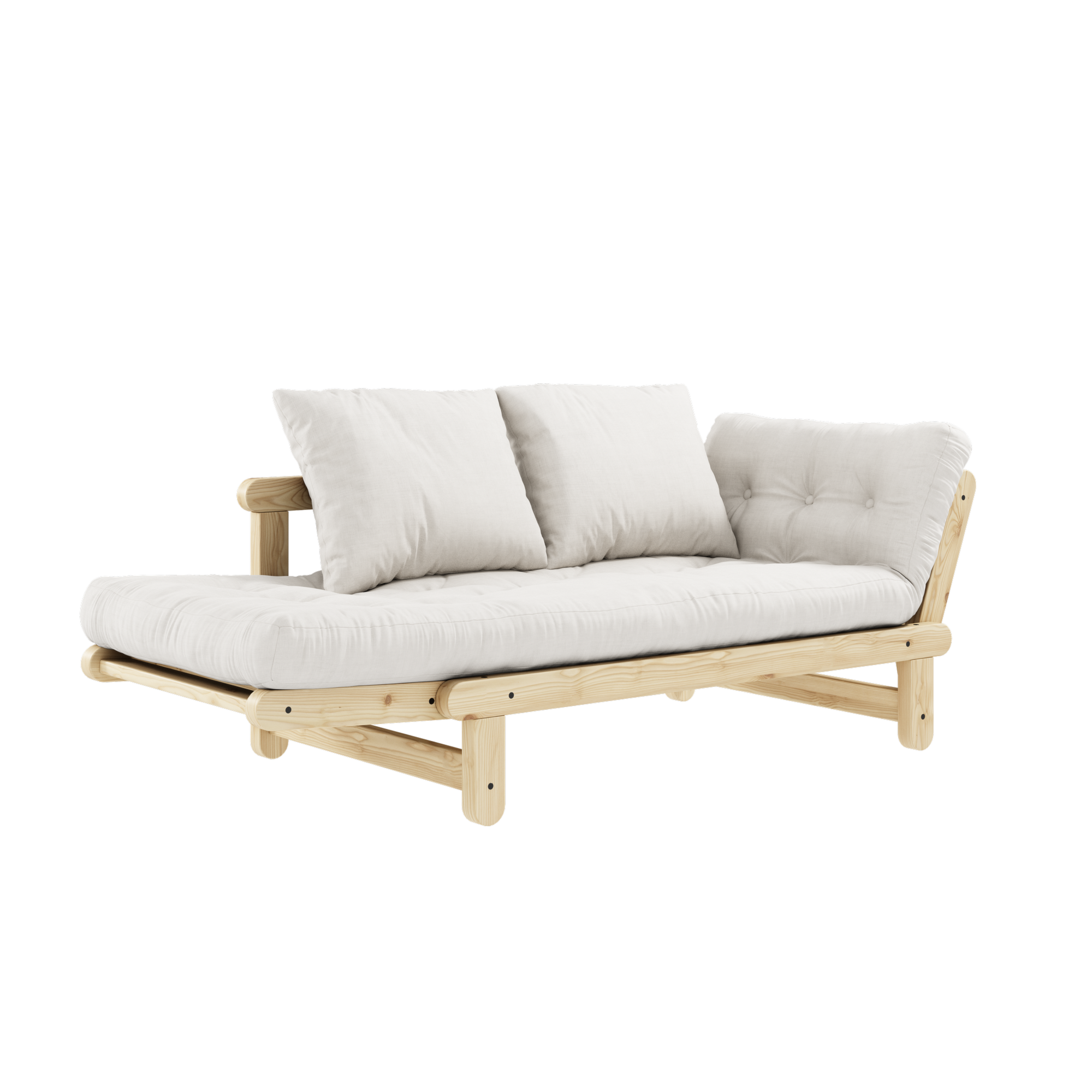 BEAT CLEAR LACQUERED W. BEAT MATTRESS SET NATURAL