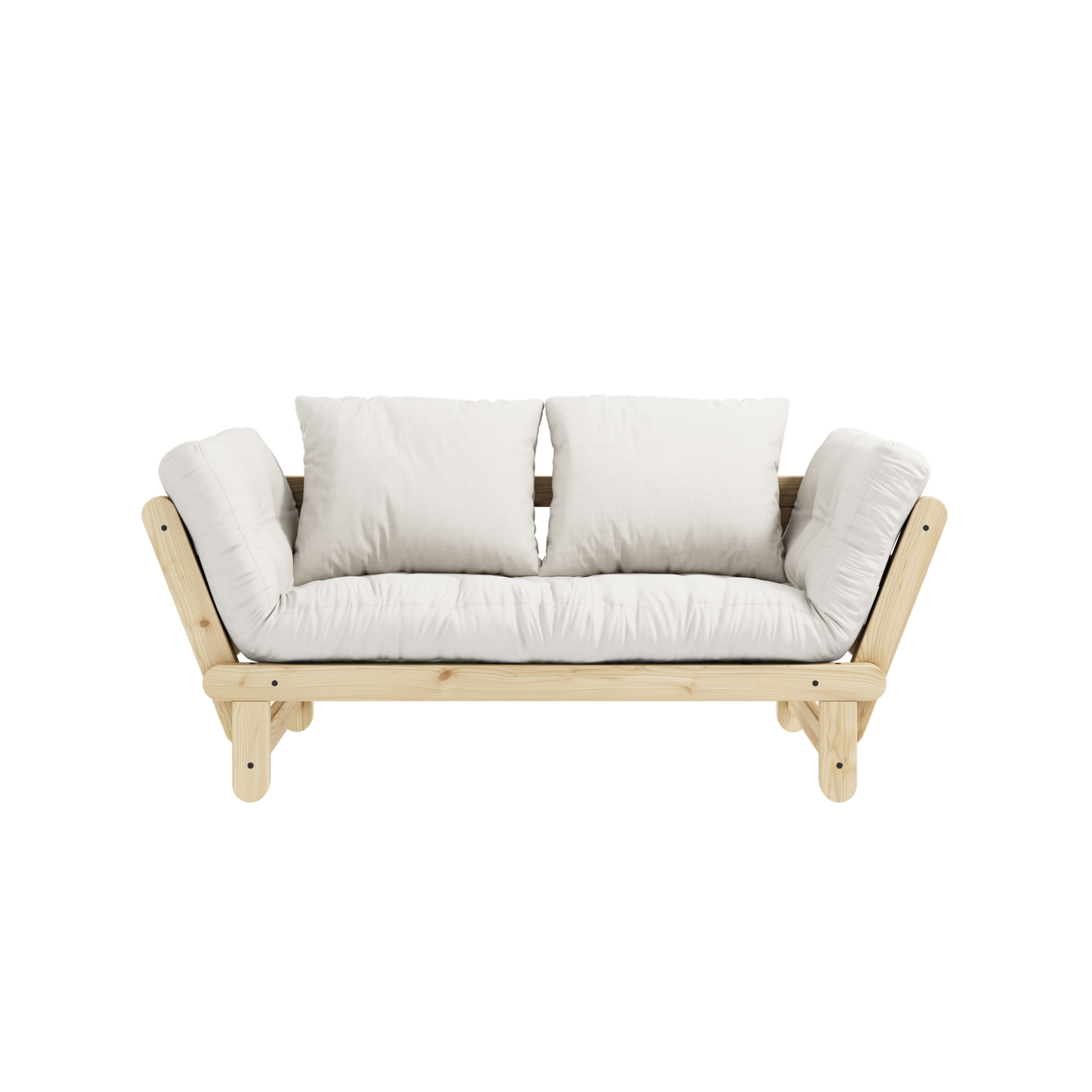 BEAT CLEAR LACQUERED W. BEAT MATTRESS SET NATURAL