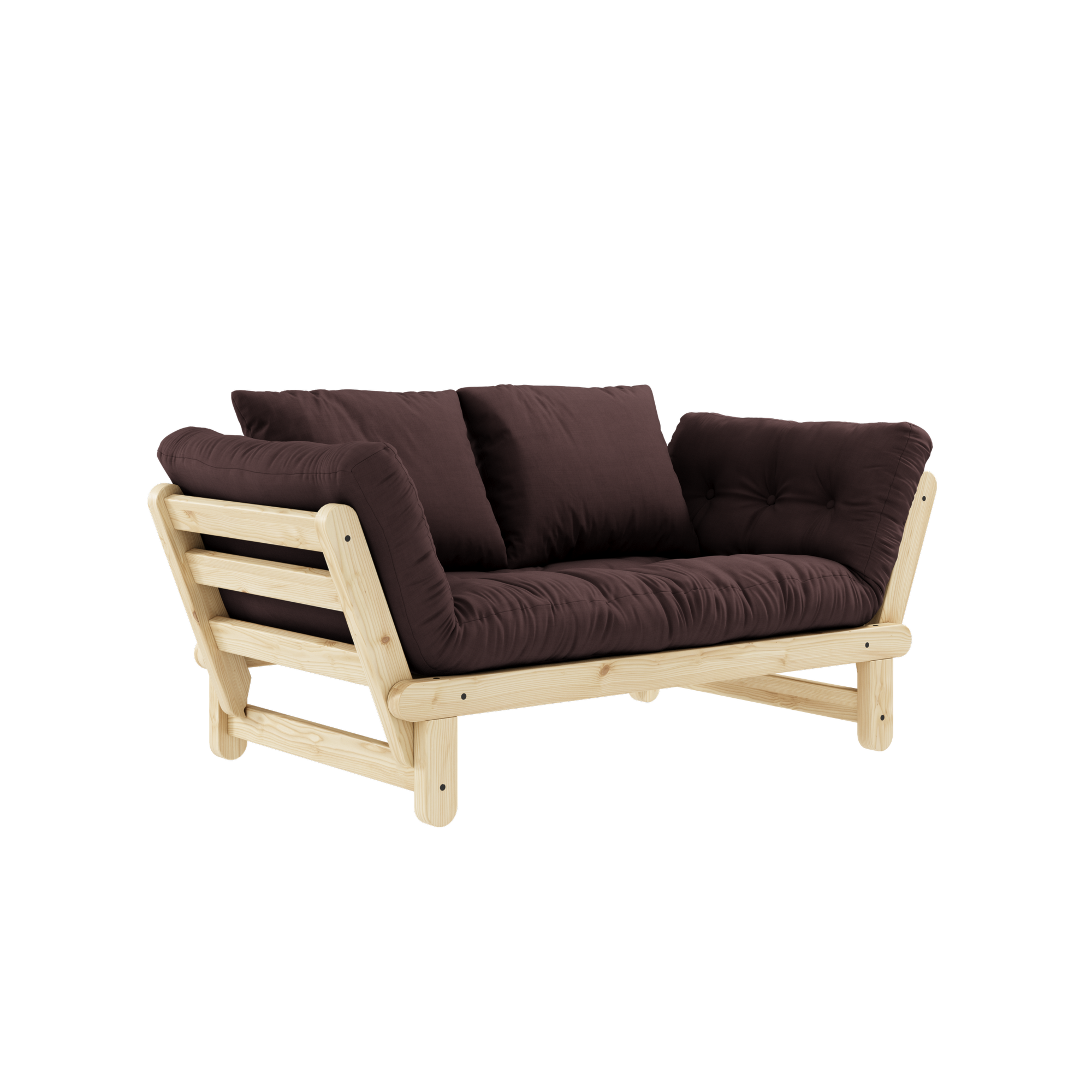 BEAT CLEAR LACQUERED W. BEAT MATTRESS SET BROWN