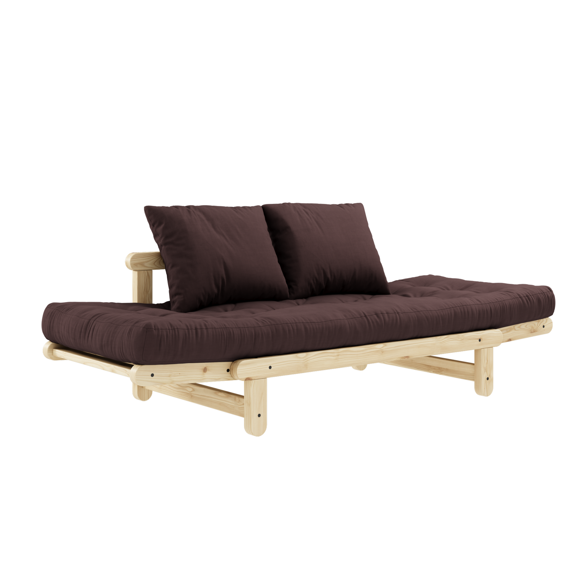BEAT CLEAR LACQUERED W. BEAT MATTRESS SET BROWN