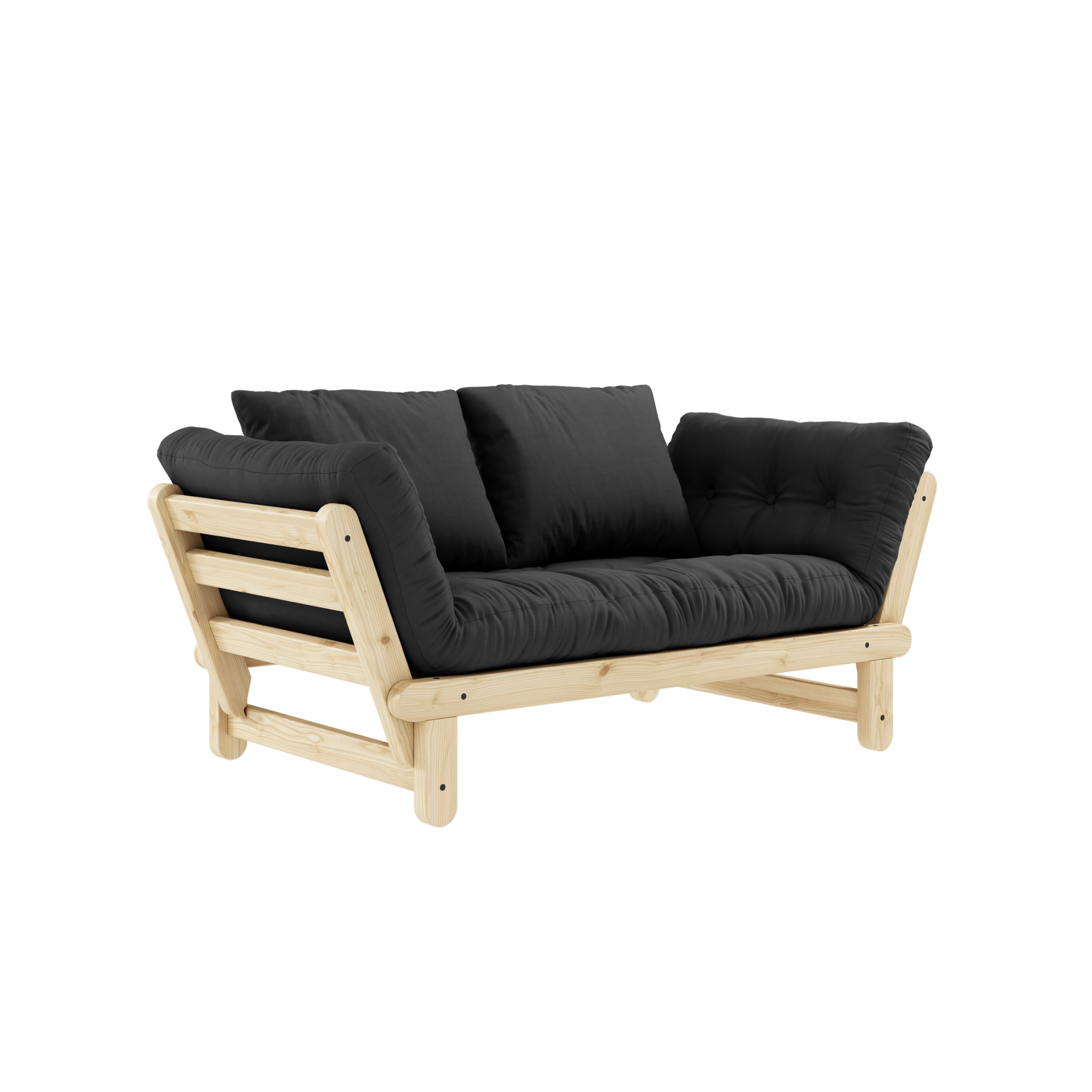 ENSEMBLE BEAT LAQUÉ TRANSPARENT AVEC MATELAS BEAT GRIS FONCÉ MAT