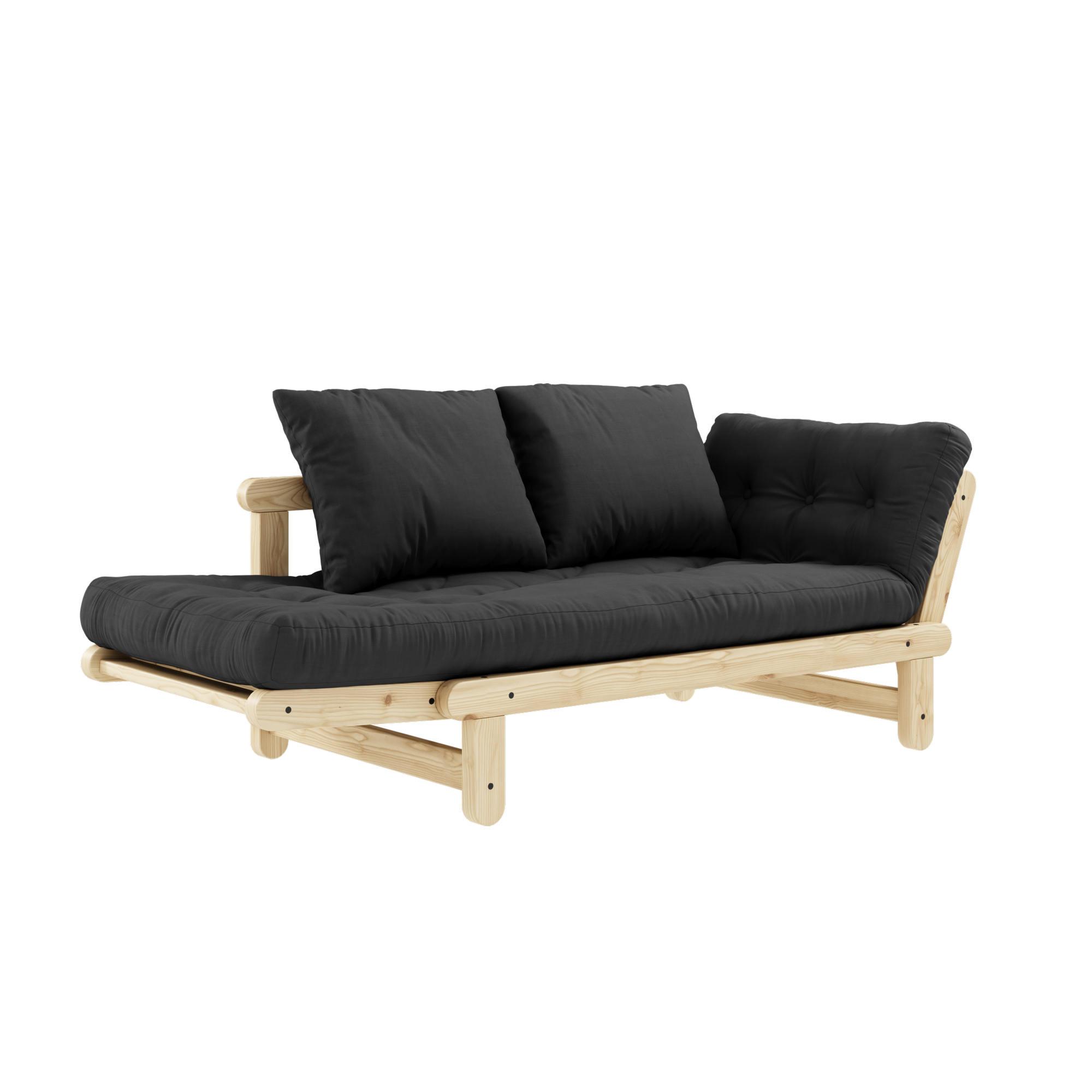 ENSEMBLE BEAT LAQUÉ TRANSPARENT AVEC MATELAS BEAT GRIS FONCÉ MAT