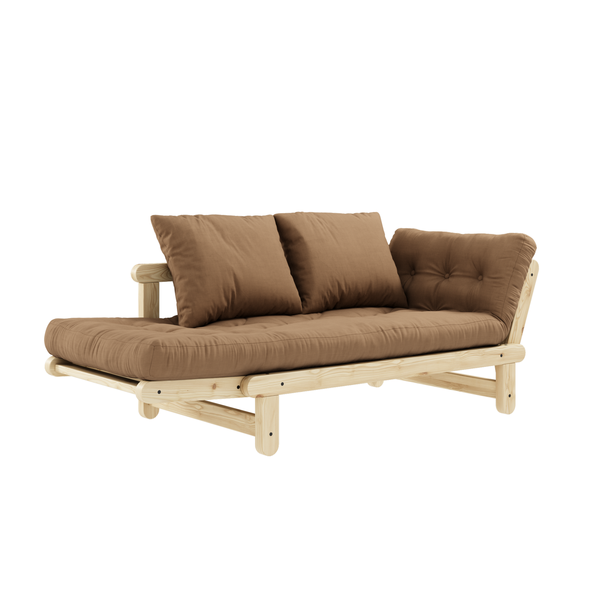 ENSEMBLE BEAT LAQUÉ TRANSPARENT AVEC MATELAS BEAT MOCCA