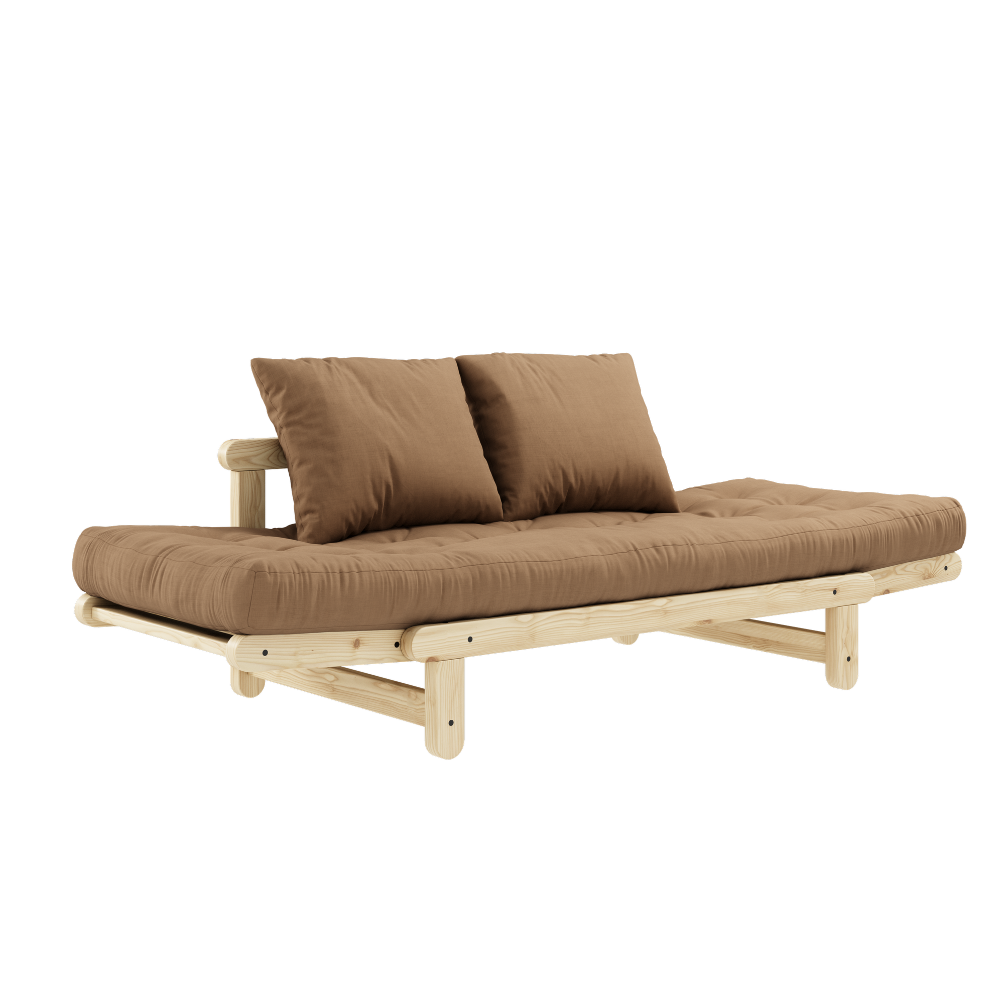 ENSEMBLE BEAT LAQUÉ TRANSPARENT AVEC MATELAS BEAT MOCCA