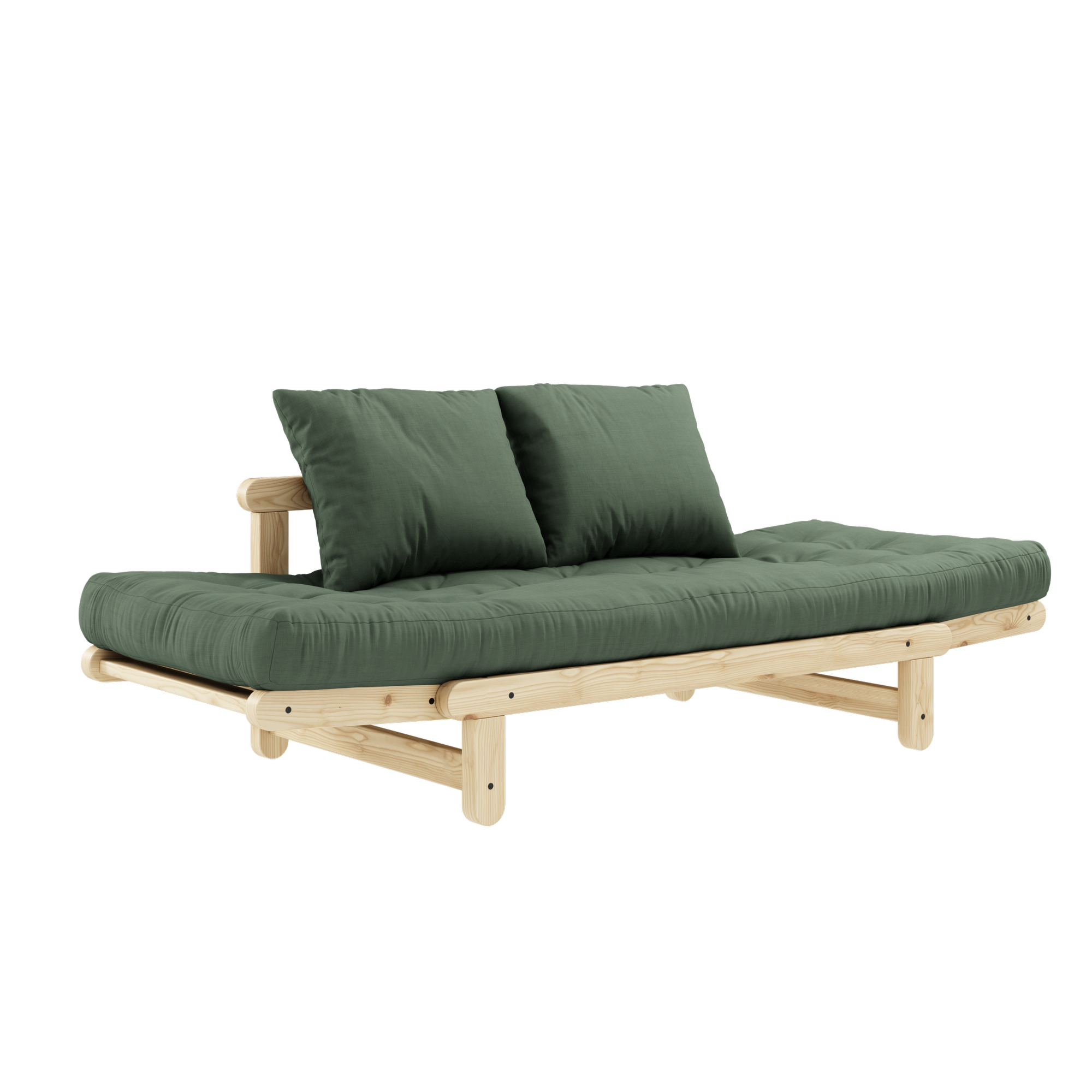 BEAT CLEAR LACQUERED W. BEAT MATTRESS SET OLIVE GREEN