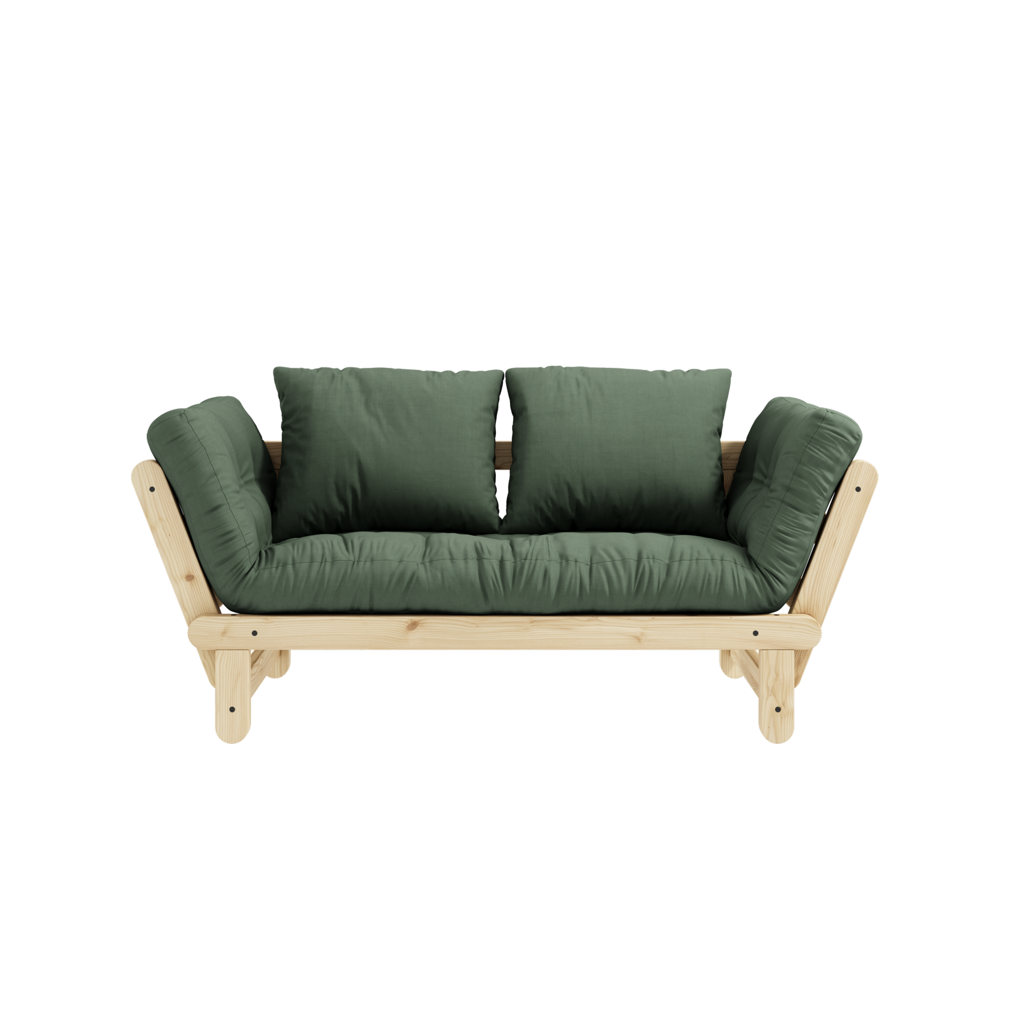 BEAT CLEAR LACQUERED W. BEAT MATTRESS SET OLIVE GREEN