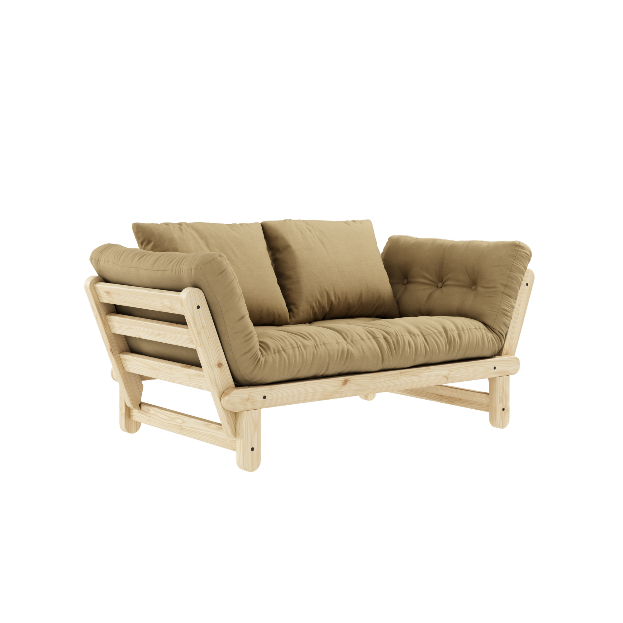 BEAT CLEAR LACQUERED W. BEAT MATTRESS SET WHEAT BEIGE