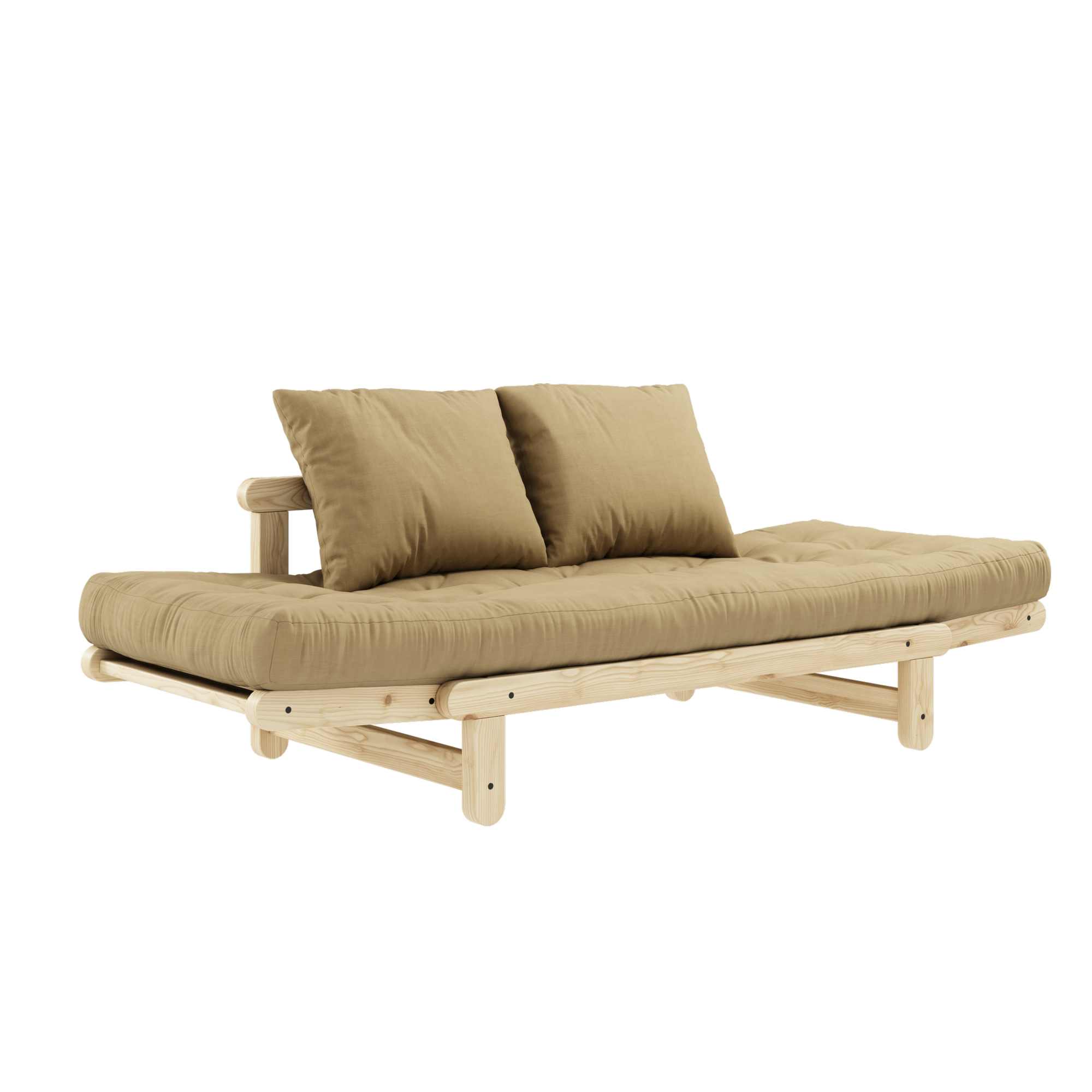 BEAT CLEAR LACQUERED W. BEAT MATTRESS SET WHEAT BEIGE