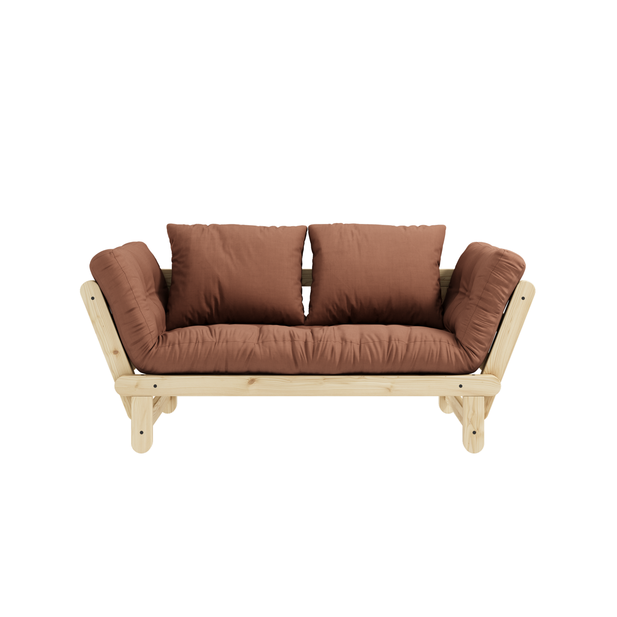BEAT CLEAR LACQUERED W. BEAT MATTRESS SET CLAY BROWN