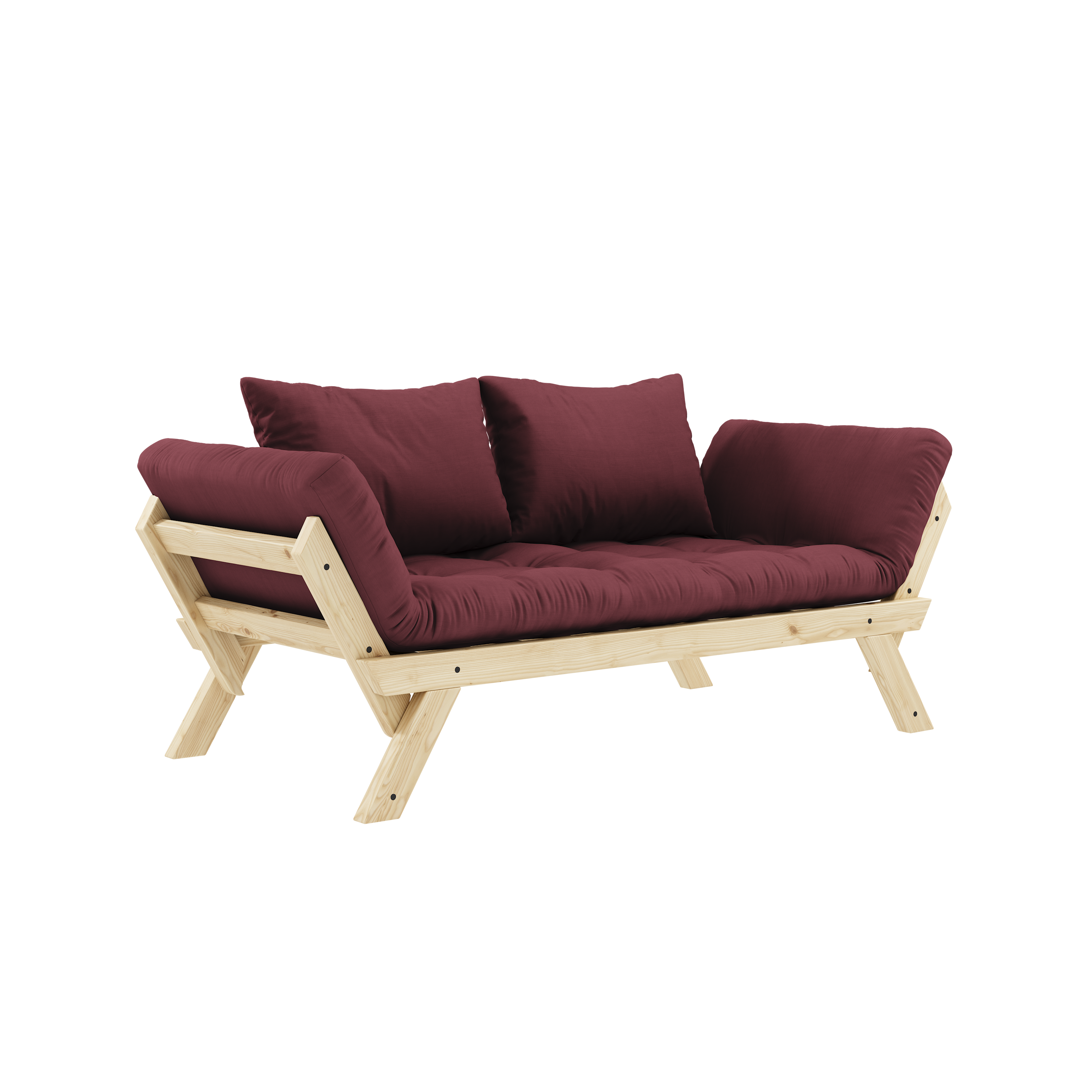 BEBOP CLEAR LACQUERED W. 4-LAYER MIXED MATTRESS BORDEAUX