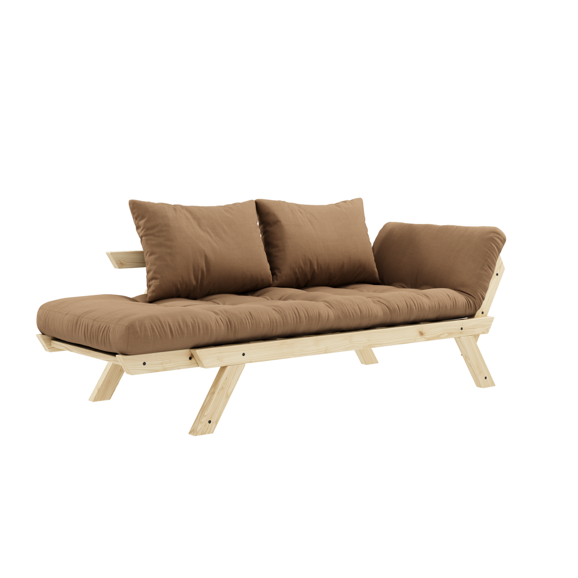 BEBOP CLEAR LACQUERED W. 4-LAYER MIXED MATTRESS MOCCA