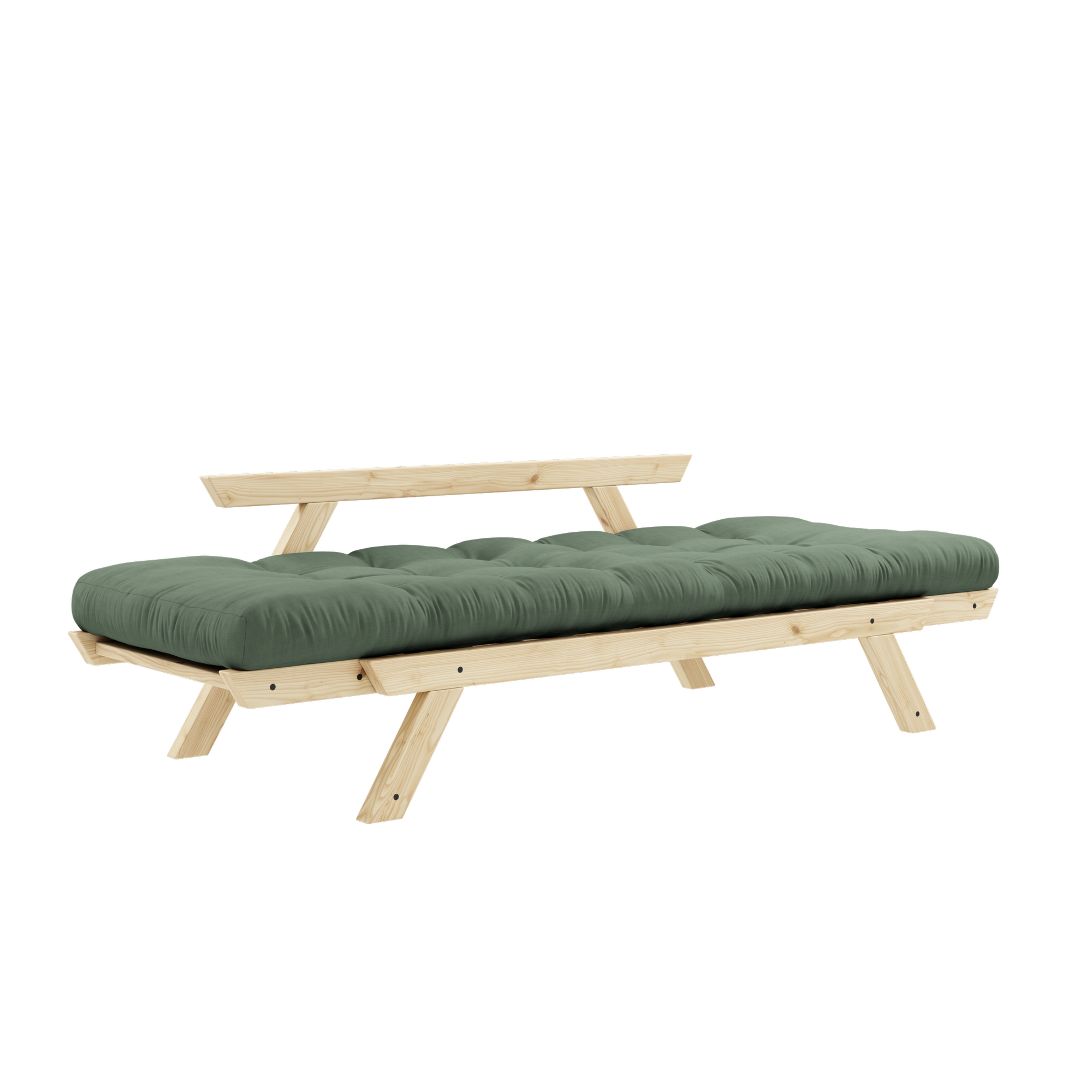 BEBOP VERNIS CLAIR AVEC MATELAS MIXTE 4 COUCHES VERT OLIVE