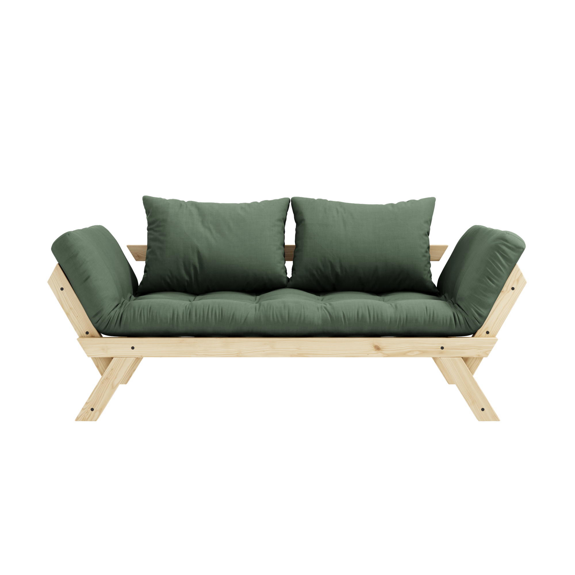 BEBOP VERNIS CLAIR AVEC MATELAS MIXTE 4 COUCHES VERT OLIVE