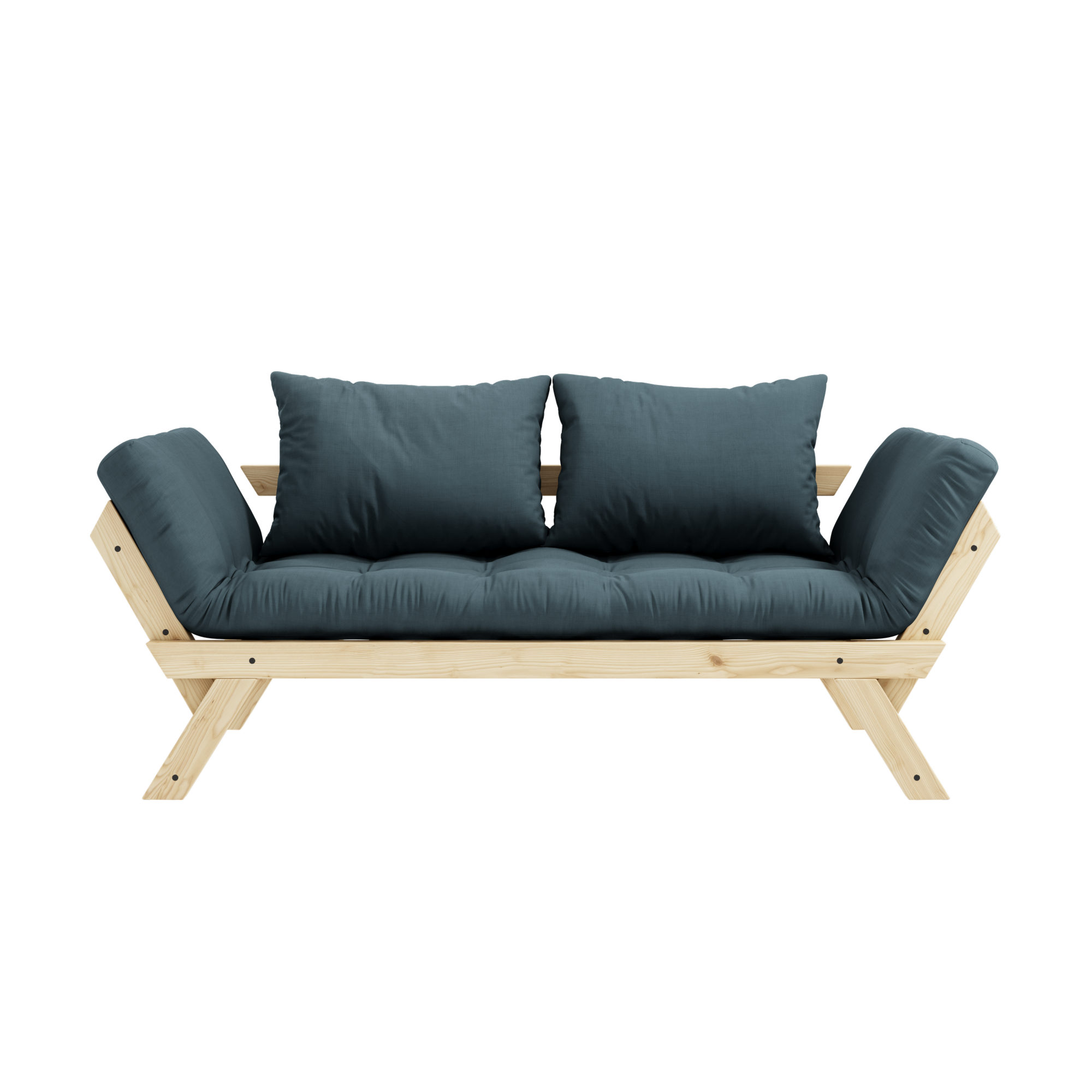 BEBOP CLEAR LACQUERED W. 4-LAYER MIXED MATTRESS PETROL BLUE
