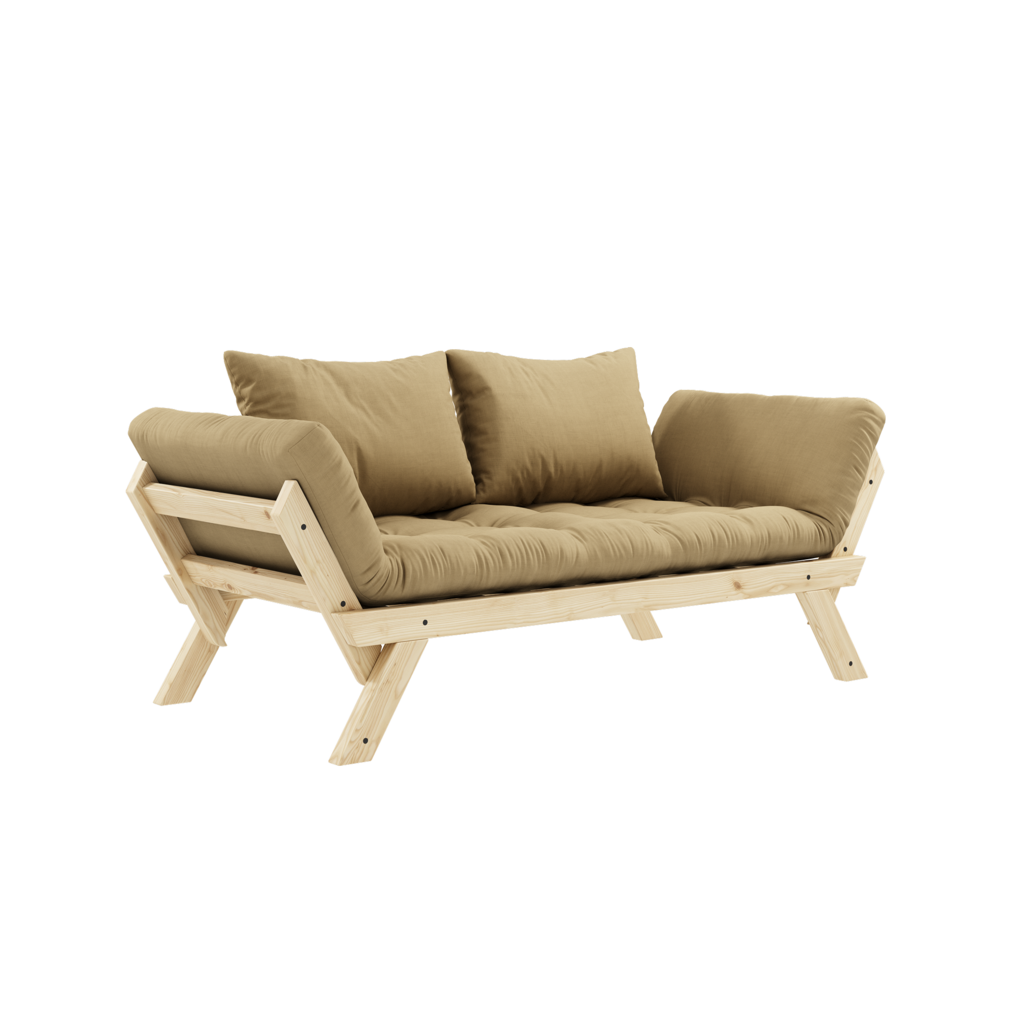 BEBOP CLEAR LACQUERED W. 4-LAYER MIXED MATTRESS WHEAT BEIGE