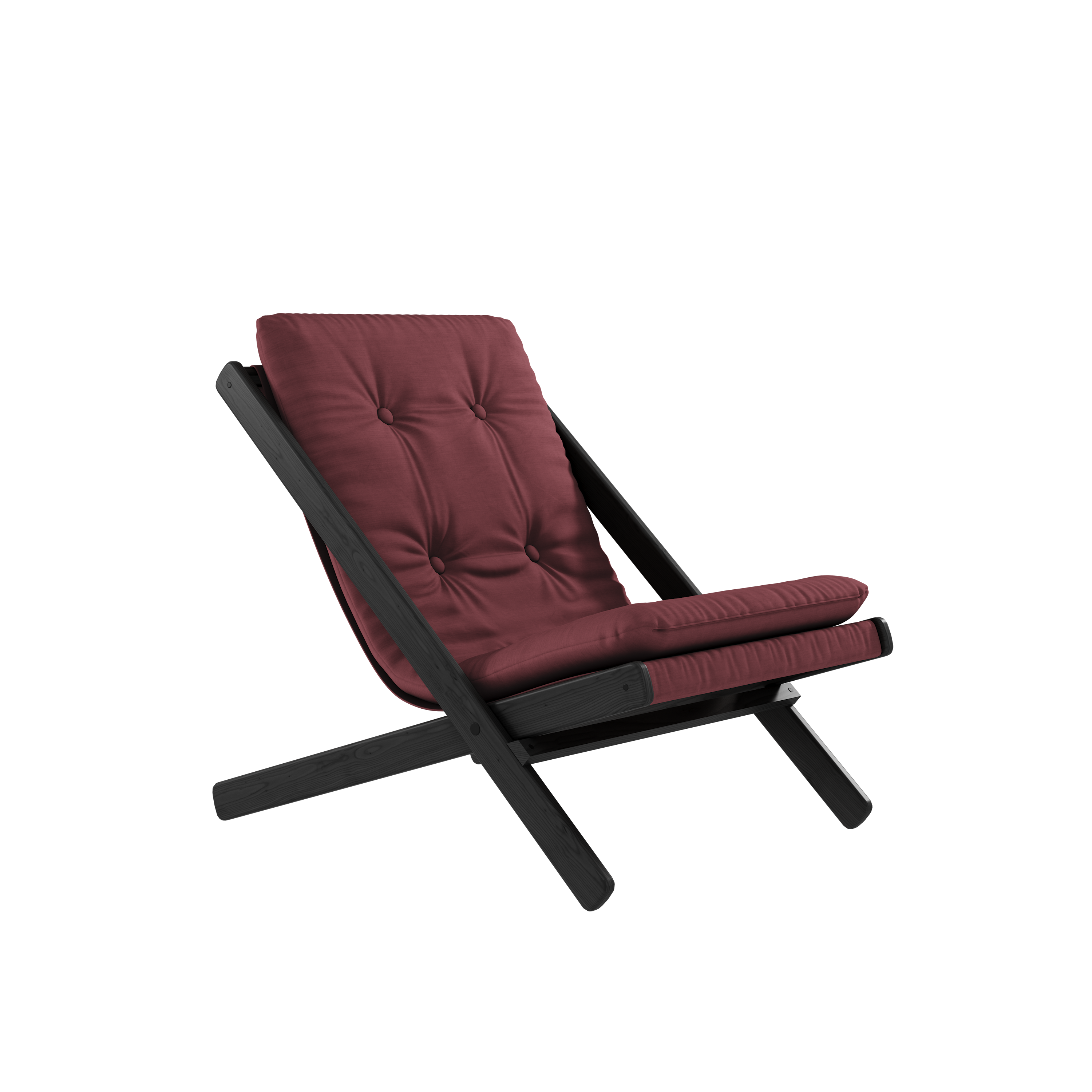 BOOGIE BLACK LACQUERED BEECH W. BOOGIE MATTRESS BORDEAUX