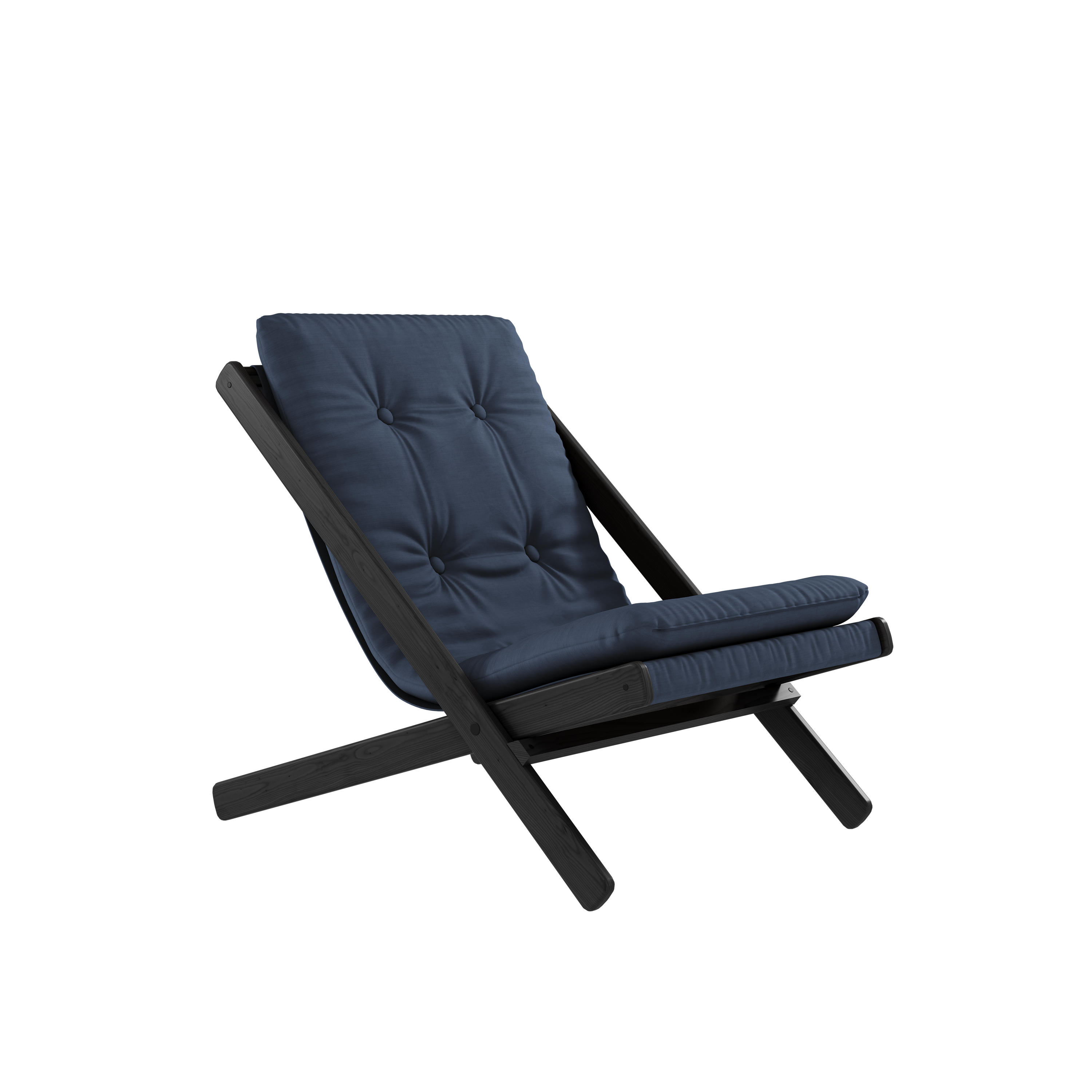BOOGIE NOIR LAQUÉ HÊTRE AVEC MATELAS BOOGIE MAT MARINE