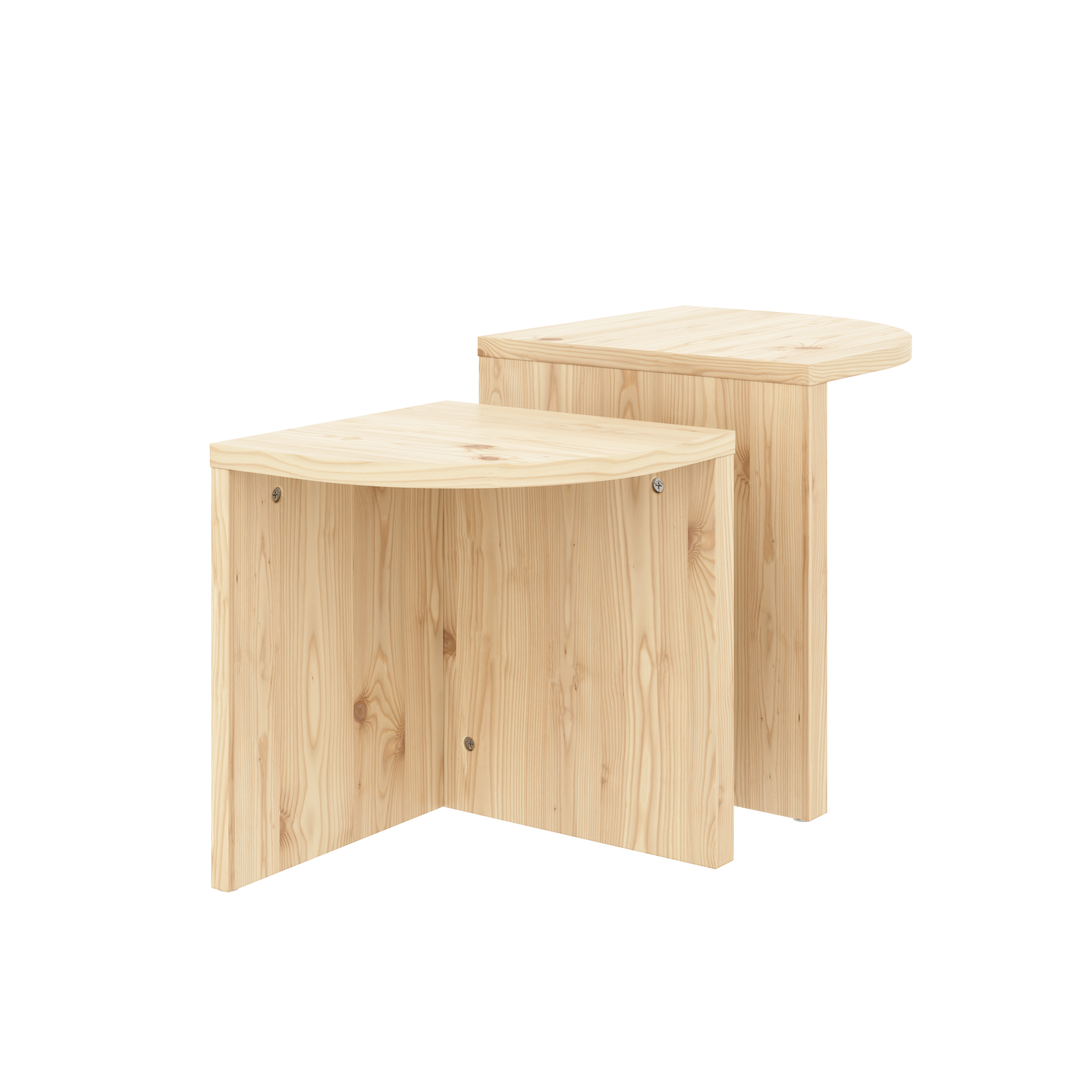 COMBINE SIDE TABLES SET CLEAR LACQUERED