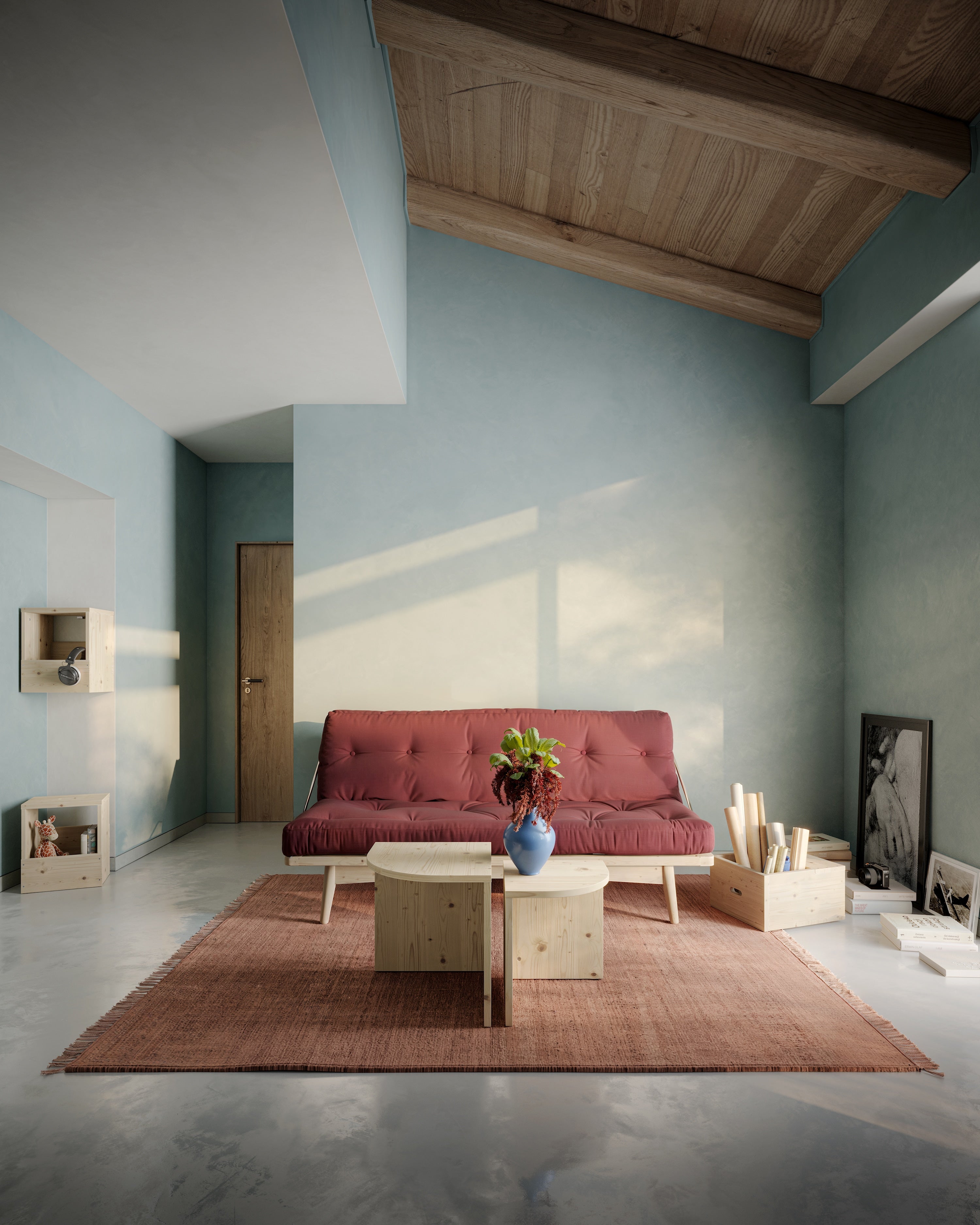 COMBINE SIDE TABLES SET CLEAR LACQUERED