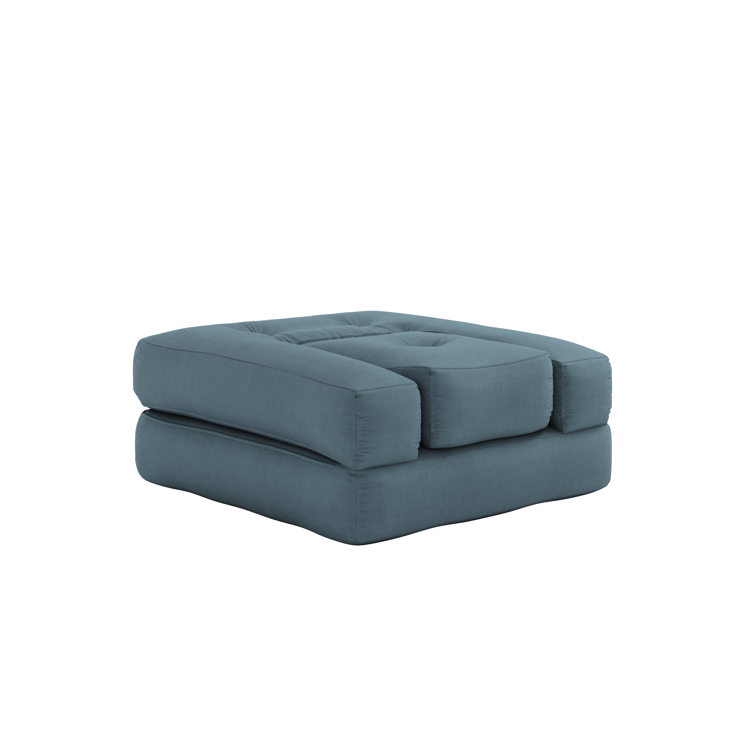 FAUTEUIL CUBE BLEU PETROLE