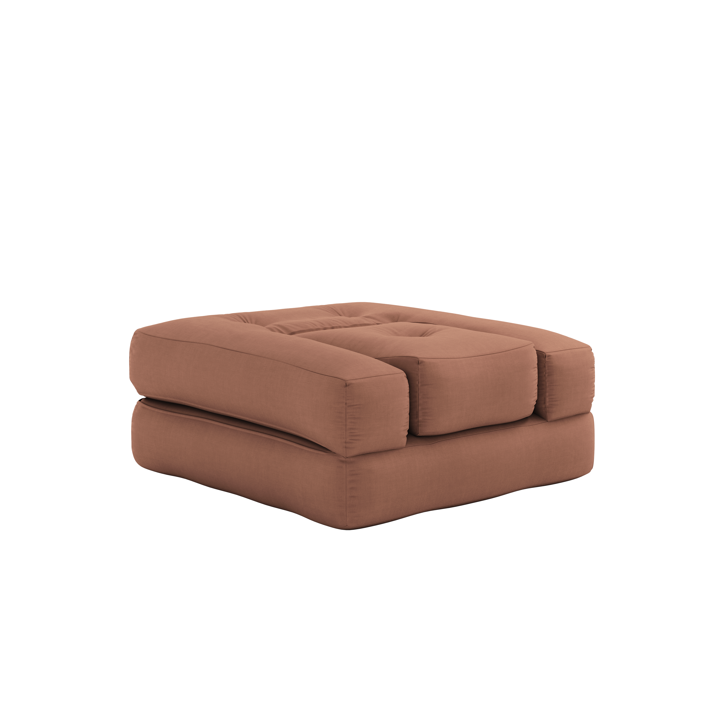 FAUTEUIL CUBE ARGILE BRUN