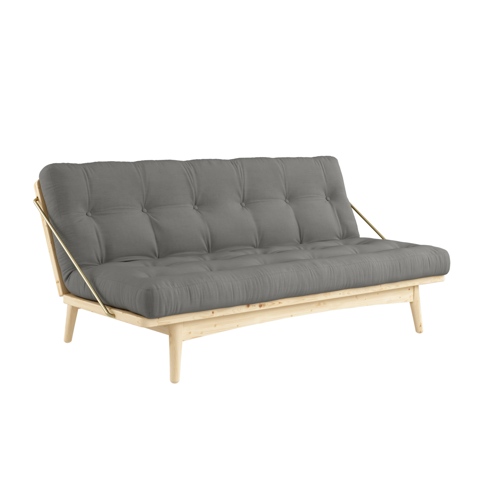 FOLK CLEAR LACQUERED W. 5-LAYER MIXED MATTRESS GREY