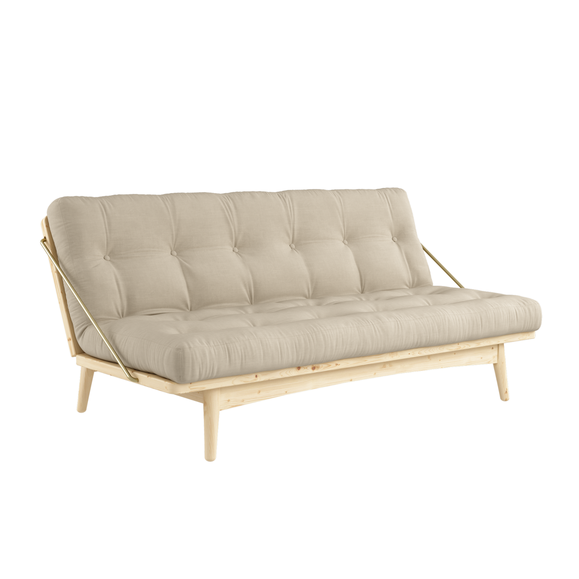 FOLK CLEAR LACQUERED W. 5-LAYER MIXED MATTRESS BEIGE
