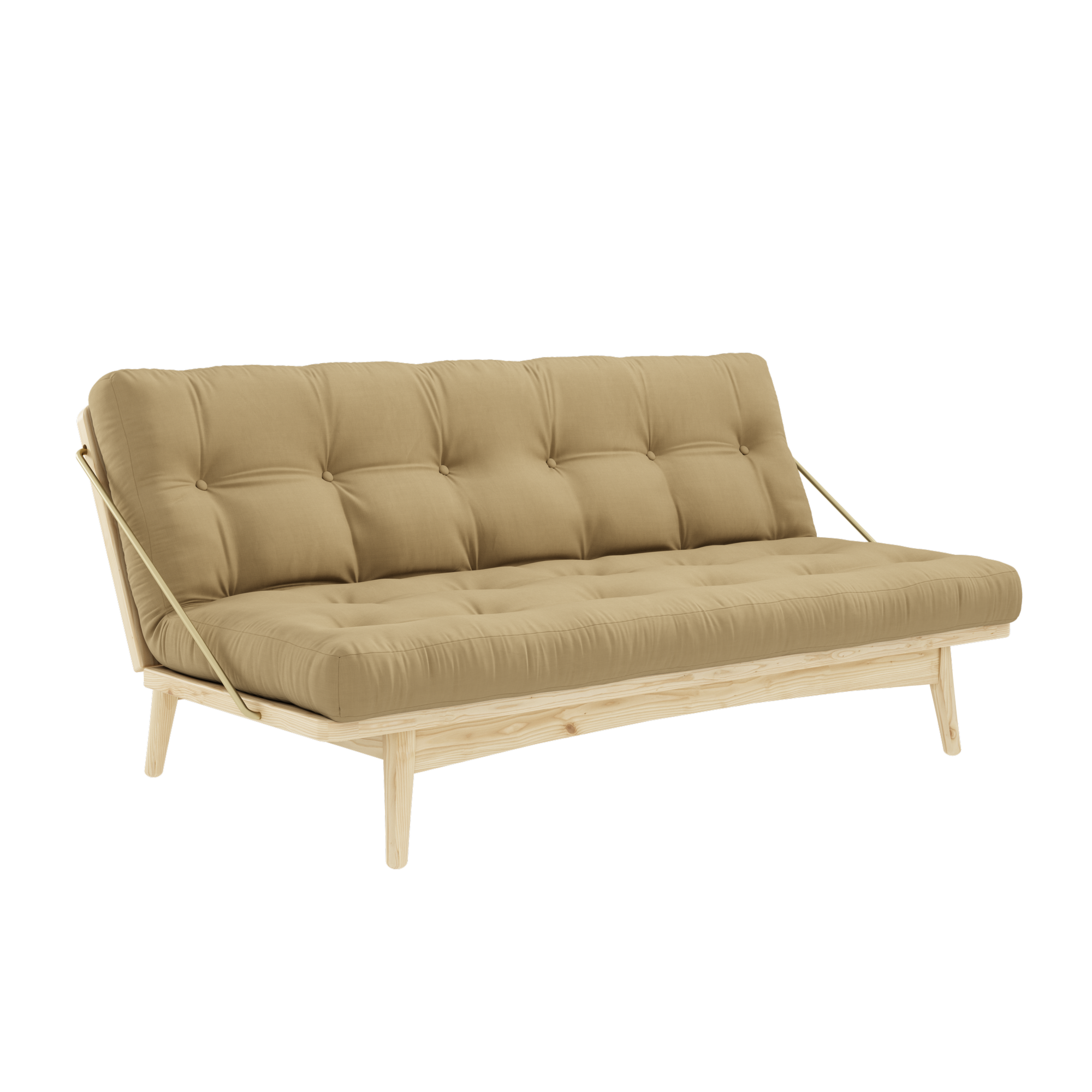 FOLK CLEAR LACQUERED W. 5-LAYER MIXED MATTRESS WHEAT BEIGE