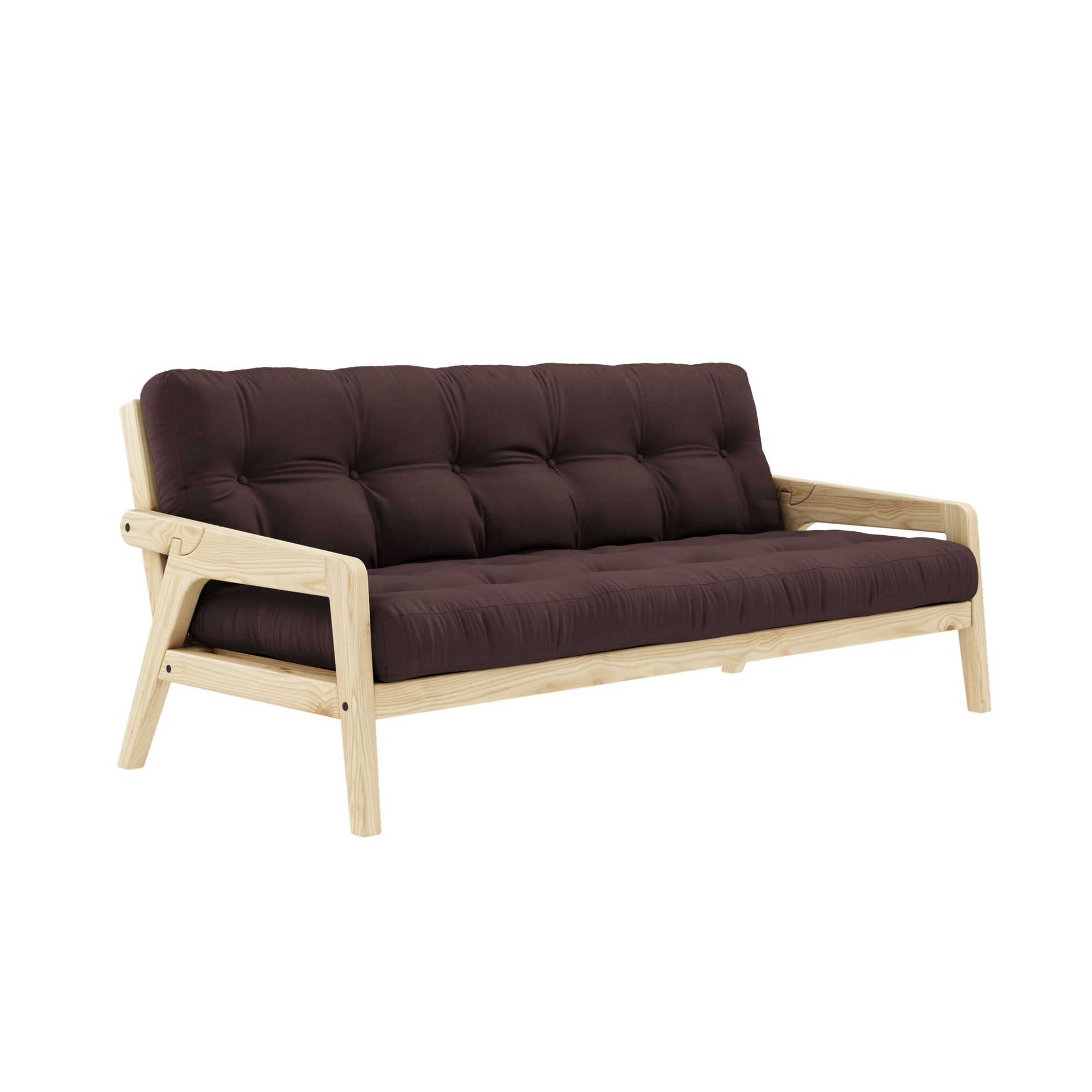 GRAB CLEAR LACQUERED W. 5-LAYER MIXED MATTRESS BROWN