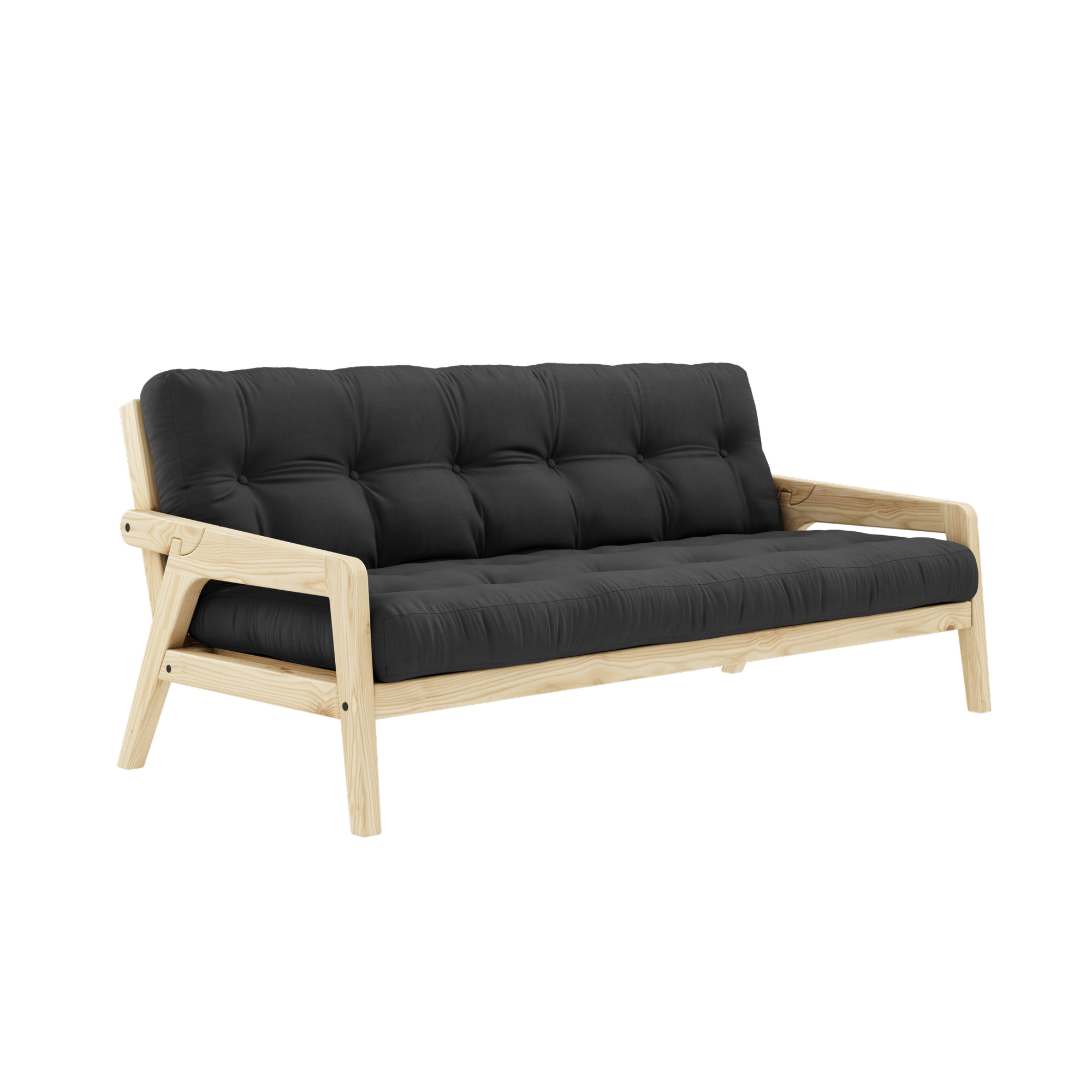 GRAB CLEAR LACQUERED W. 5-LAYER MIXED MATTRESS DARK GREY