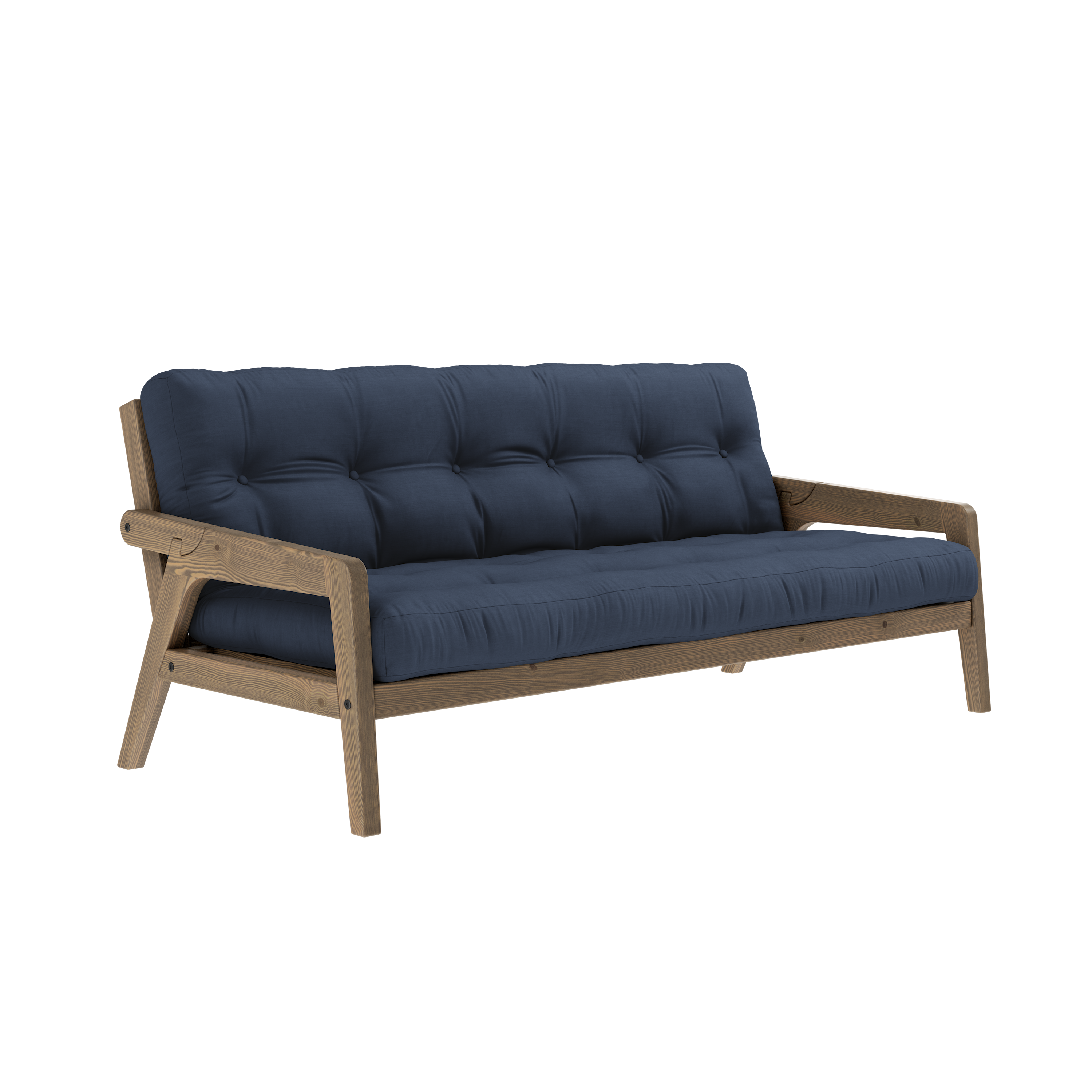 GRAB CAROB BROWN LAQUÉ W. MATELAS MIXTE 5 COUCHES MAT MARINE